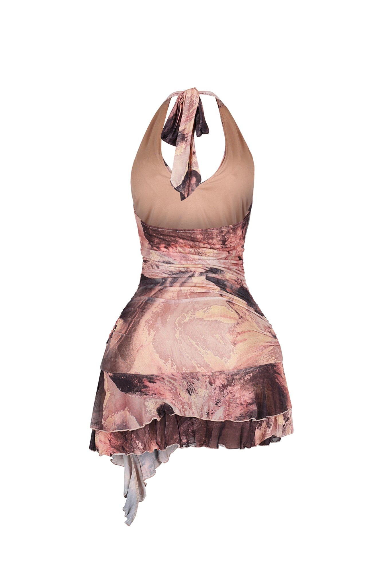 Avila Mesh Print Halter Dress