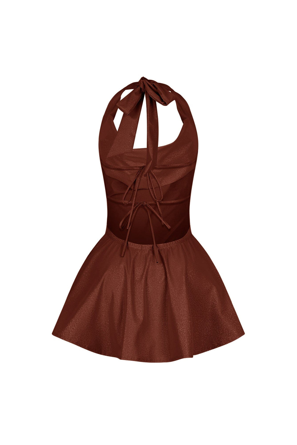 Kova Faux Leather Halter Dress