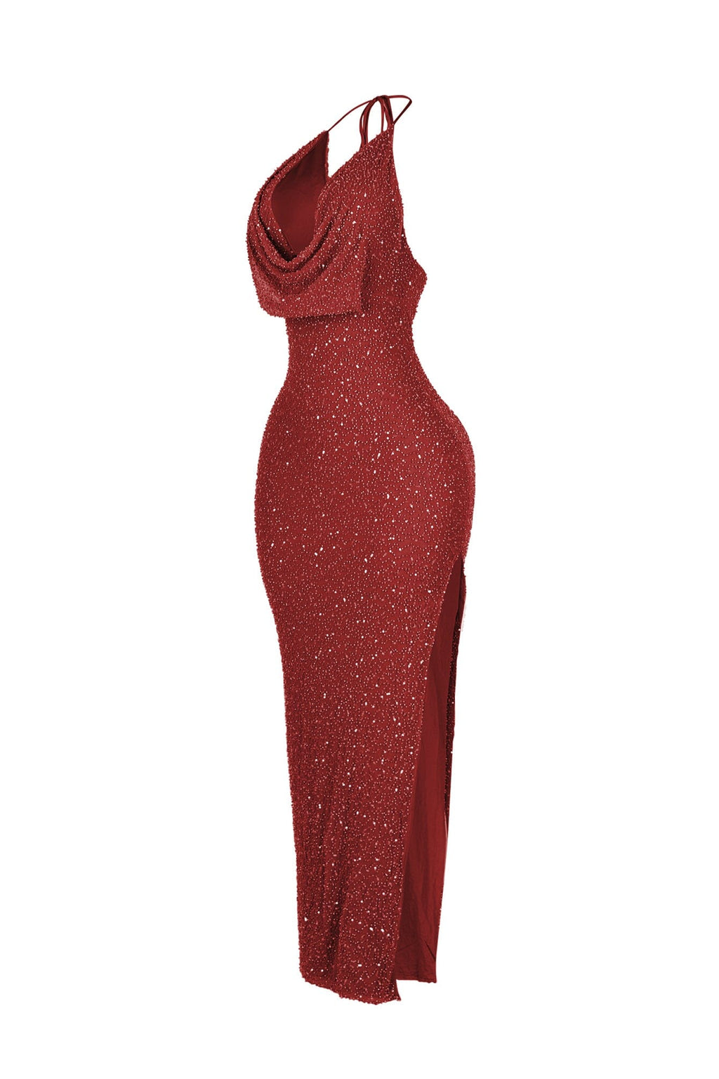 Aria Beaded Cowl Neck Maxi Dress