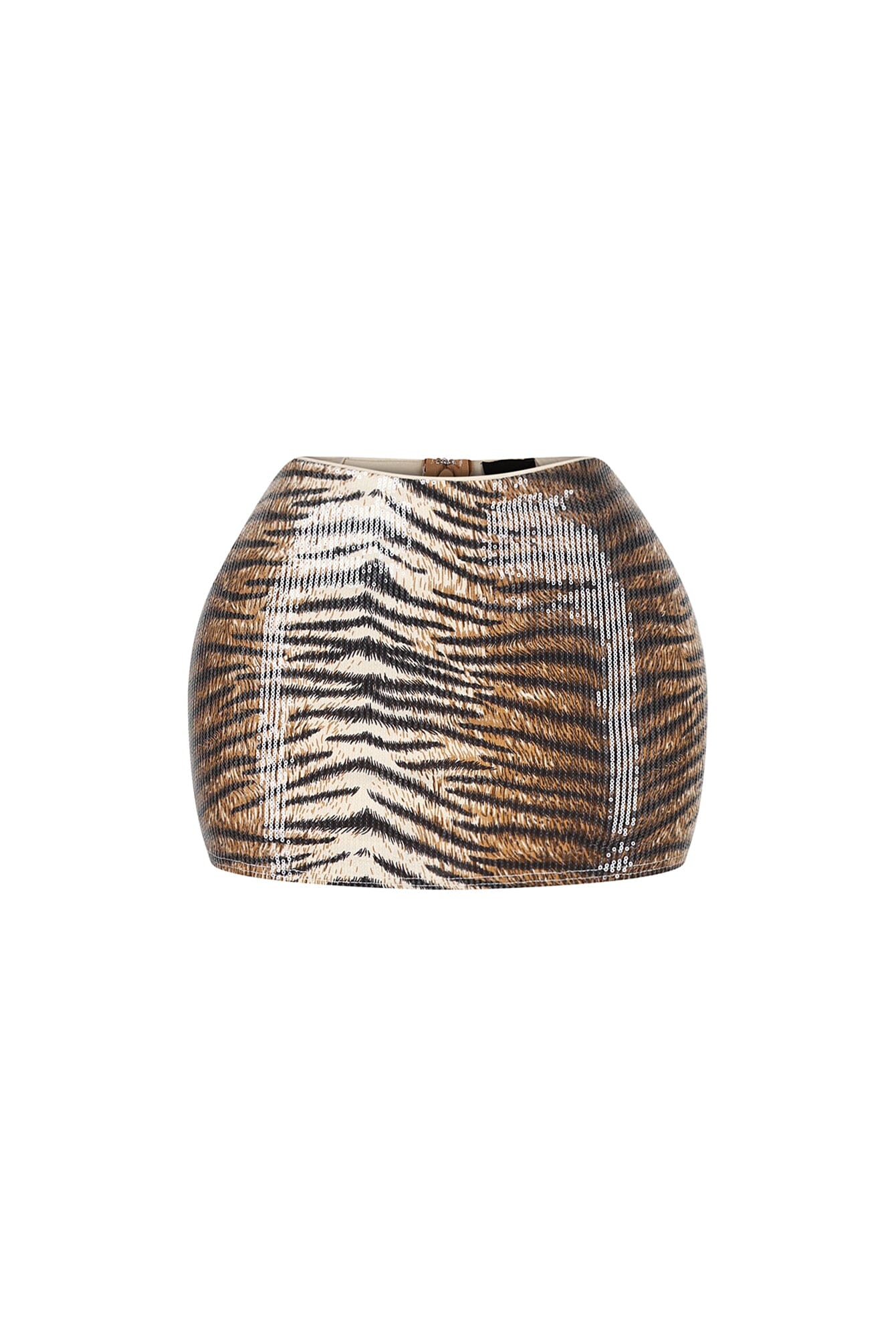 Sparks Zebra Print Sequin Mini Skirt