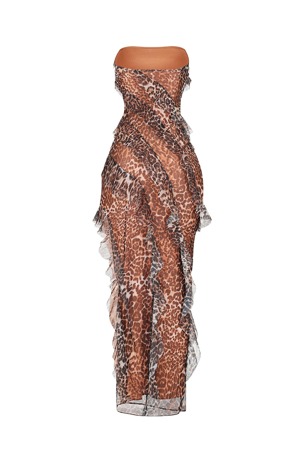 Zermatt Leopard Ruffle Maxi Dress