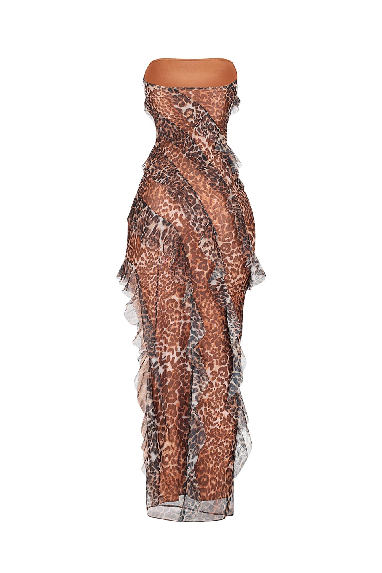 Zermatt Leopard Ruffle Maxi Dress