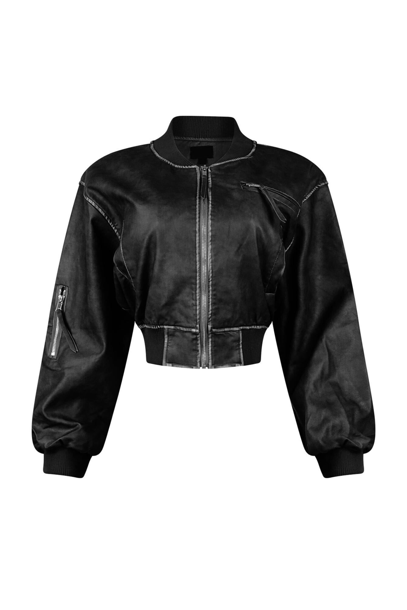 Gianna Faux Leather Bomber Jacket