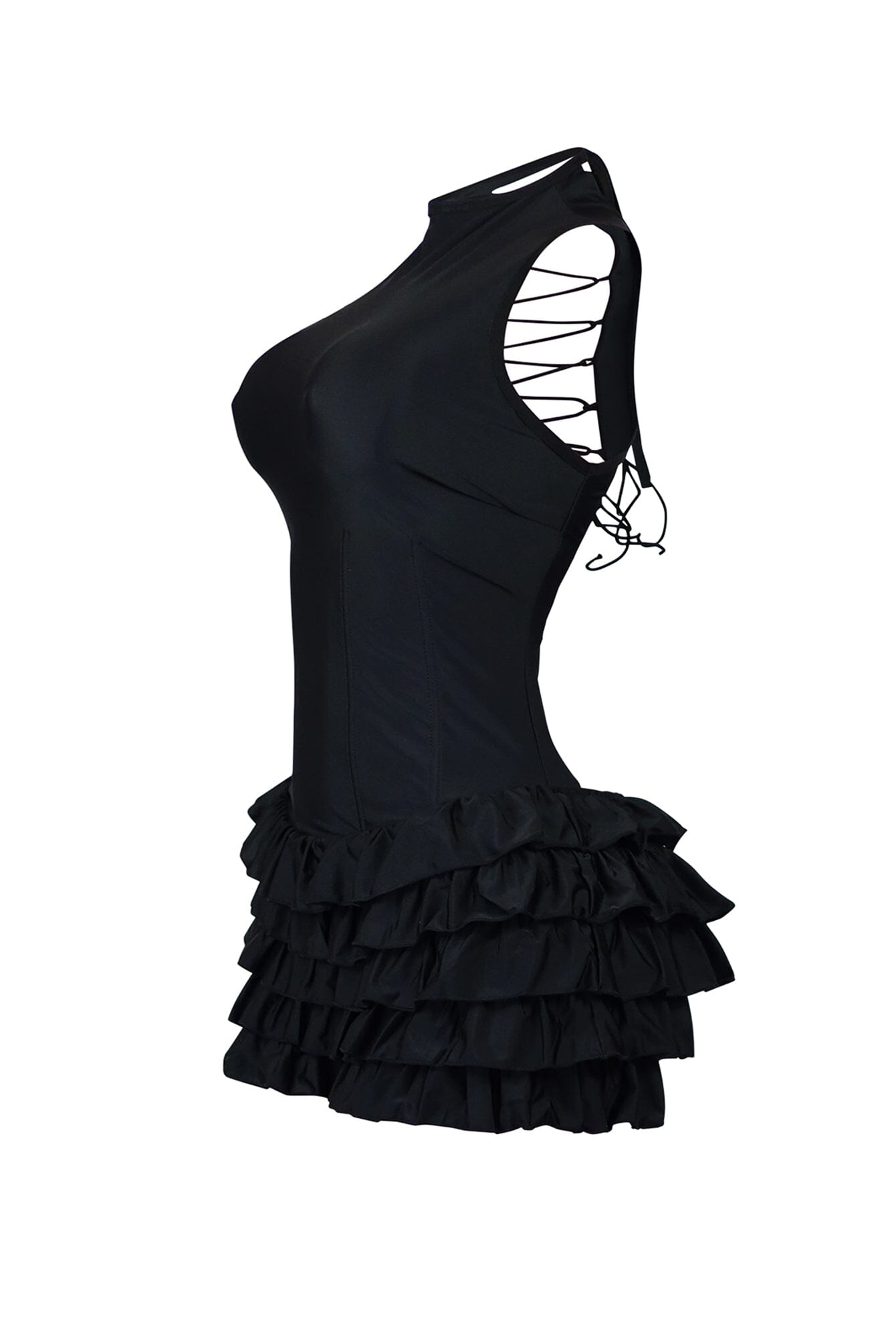 Annie Nylon Ruffle Mini Dress