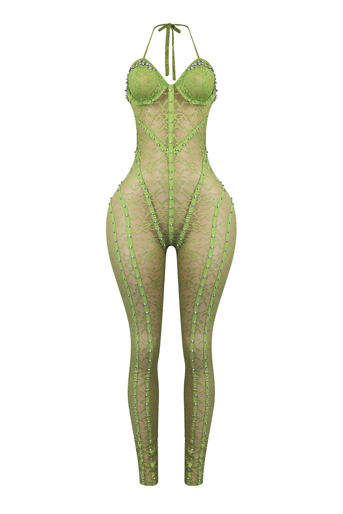 Sweet Alert Lace Rhinestone Jumpsuit