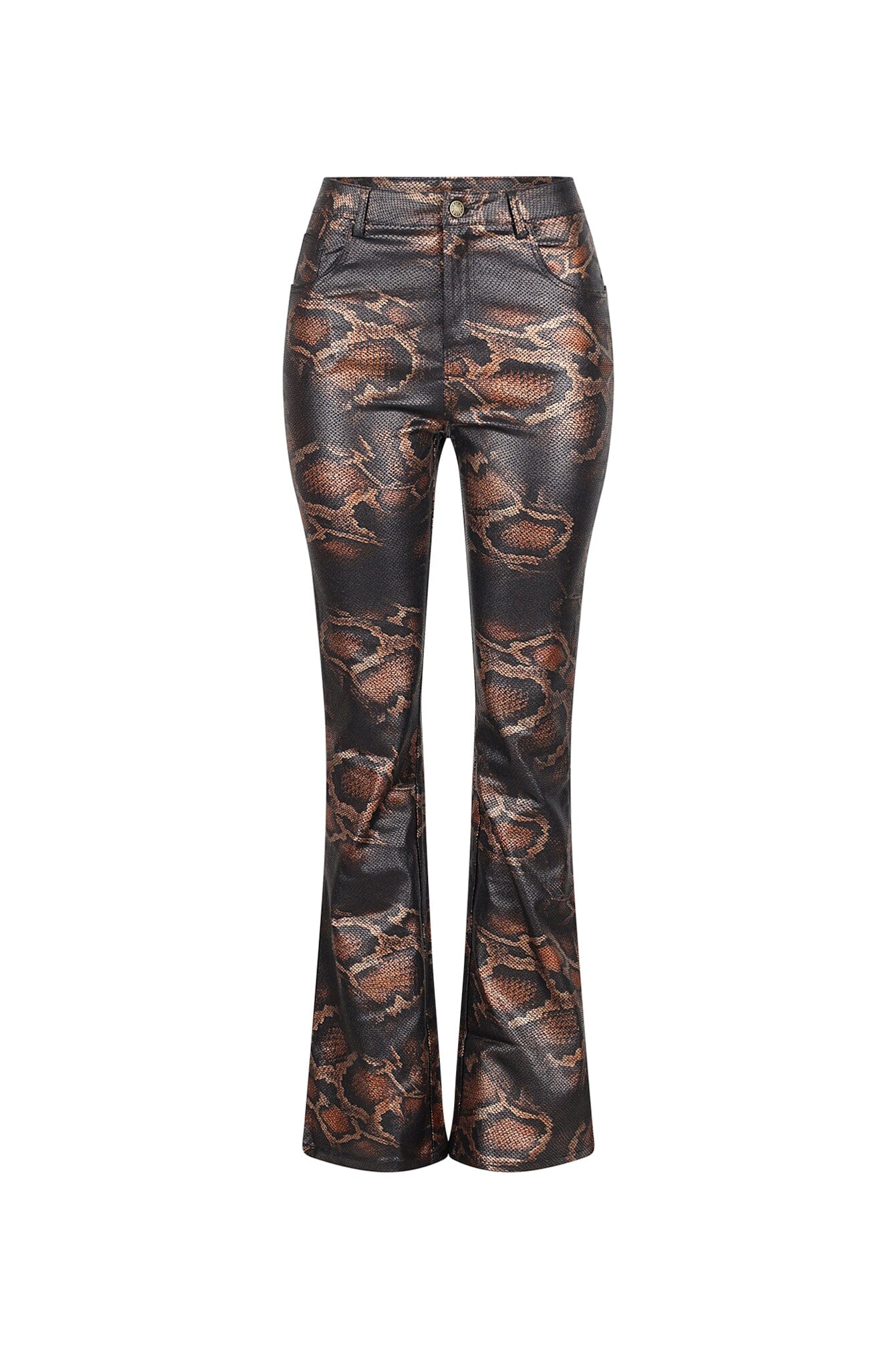 Zahara Animal Print Faux Leather Pants