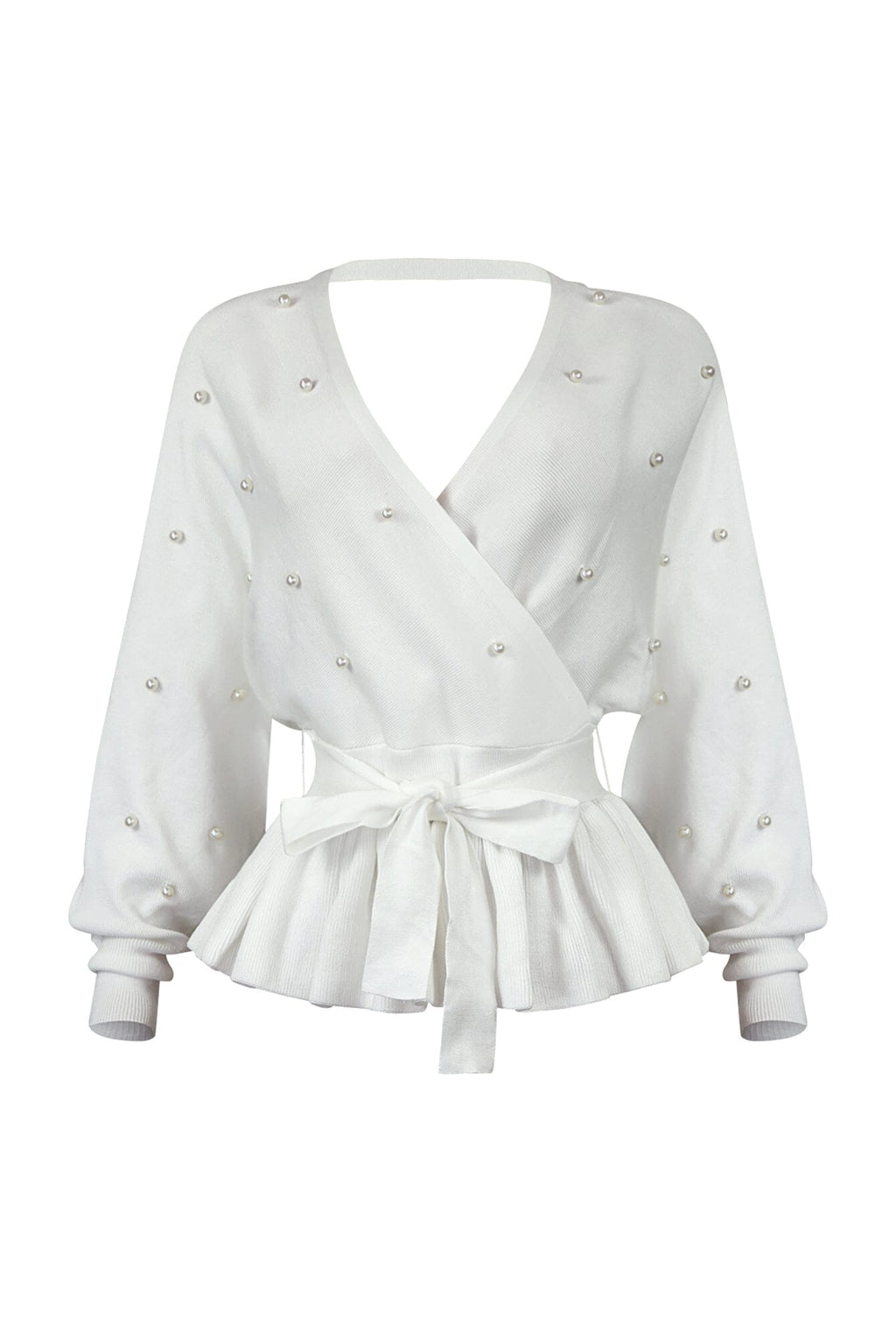 Aubrey Pearl Knit Wrap Sweater