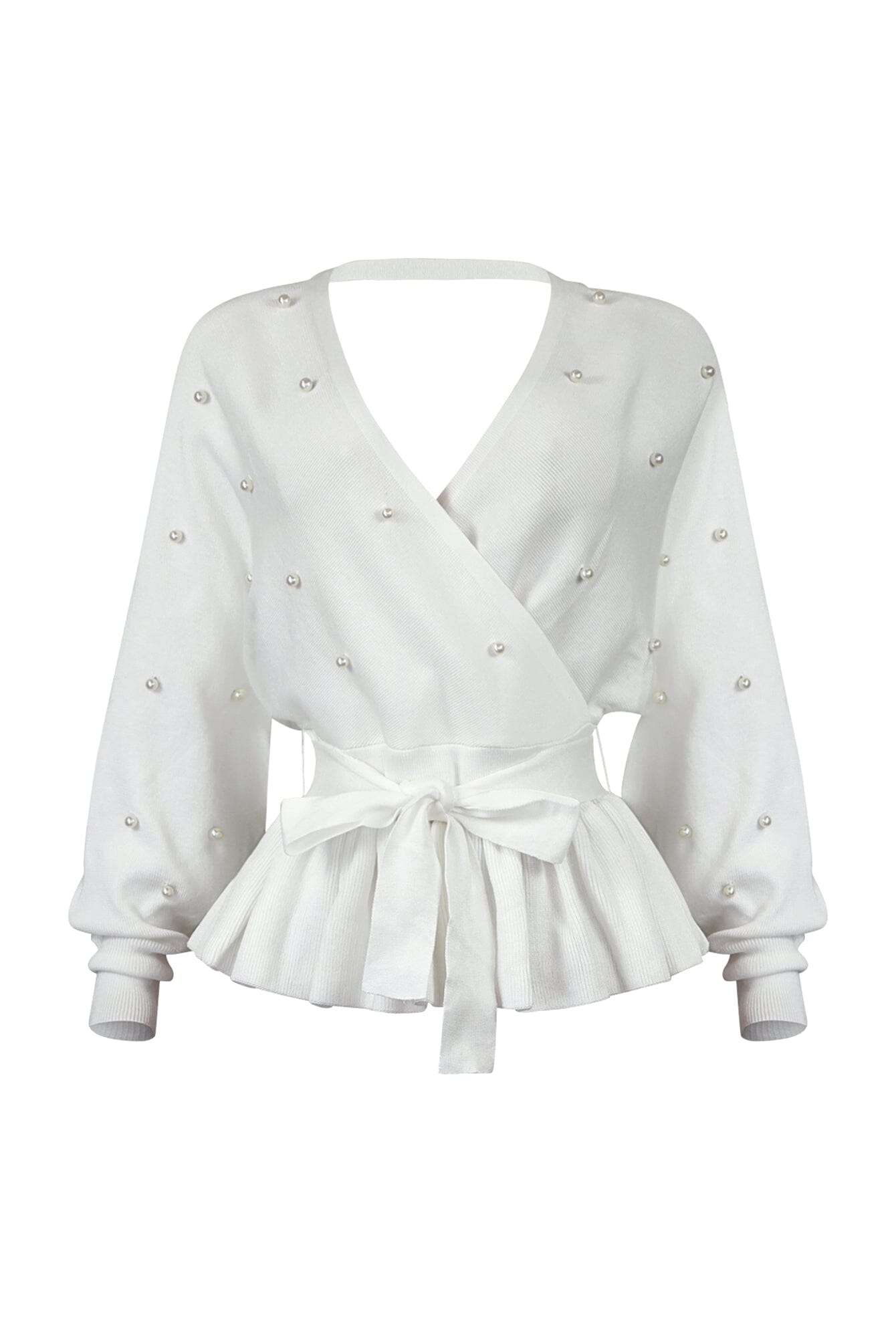 Aubrey Pearl Knit Wrap Sweater