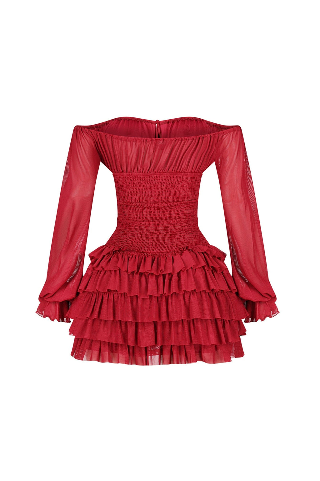 Regal Yet Structured Ruffle Mini Dress