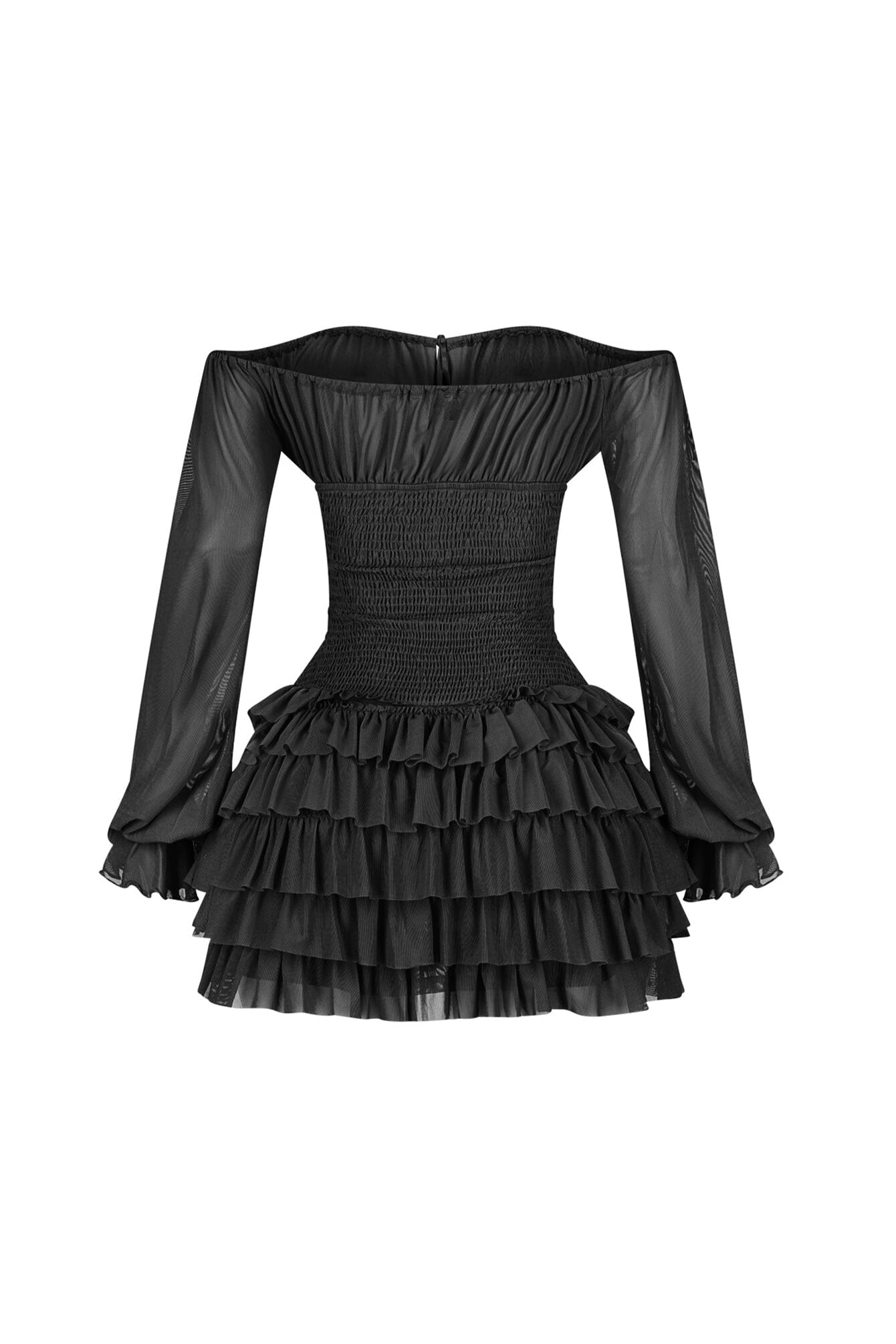 Regal Yet Structured Ruffle Mini Dress
