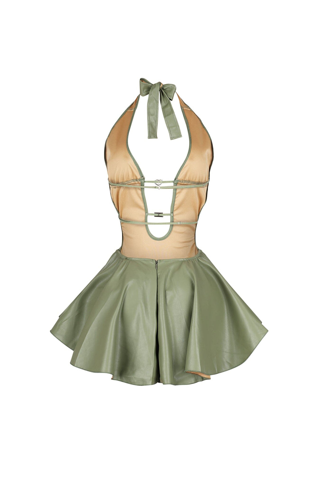 Giselle Faux Leather Flare Mini Dress