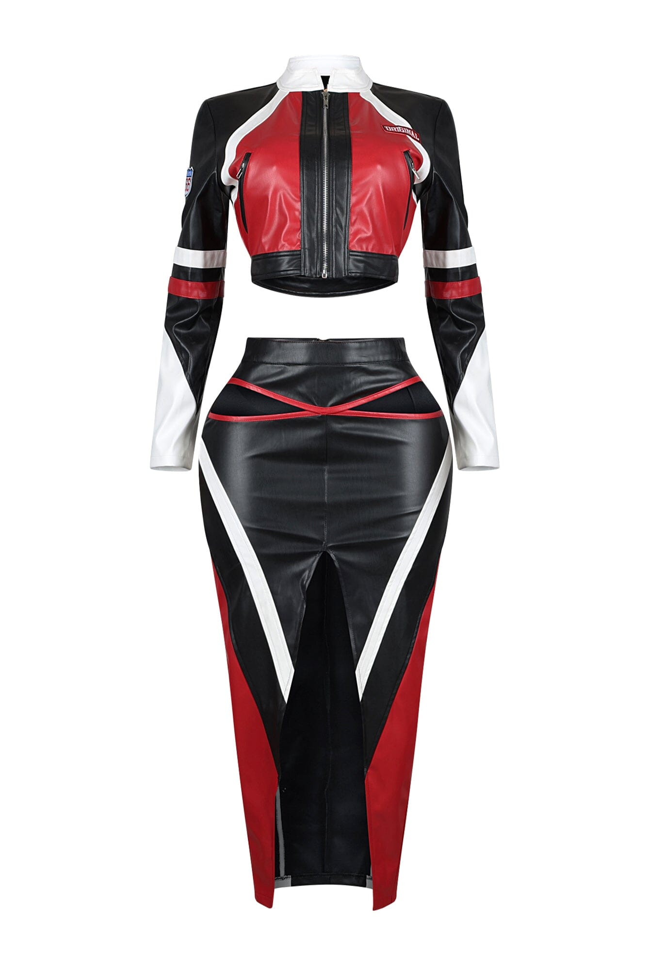 Abbey Faux Leather Jacket & Skirt SET