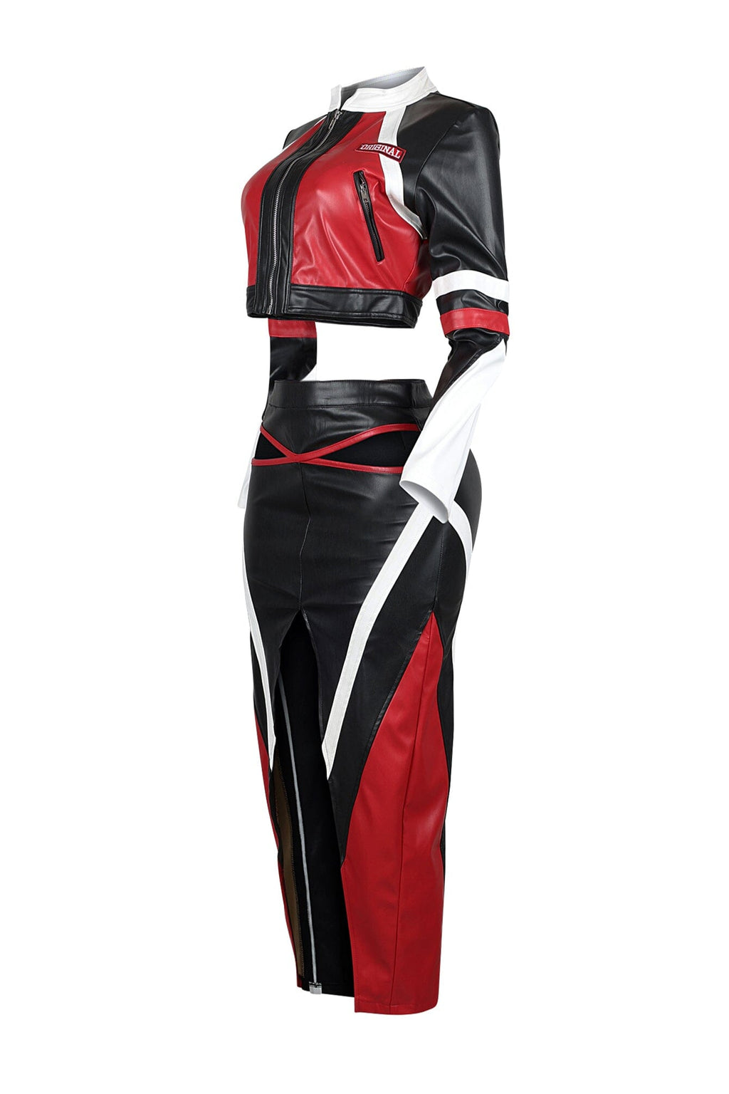 Abbey Faux Leather Jacket & Skirt SET