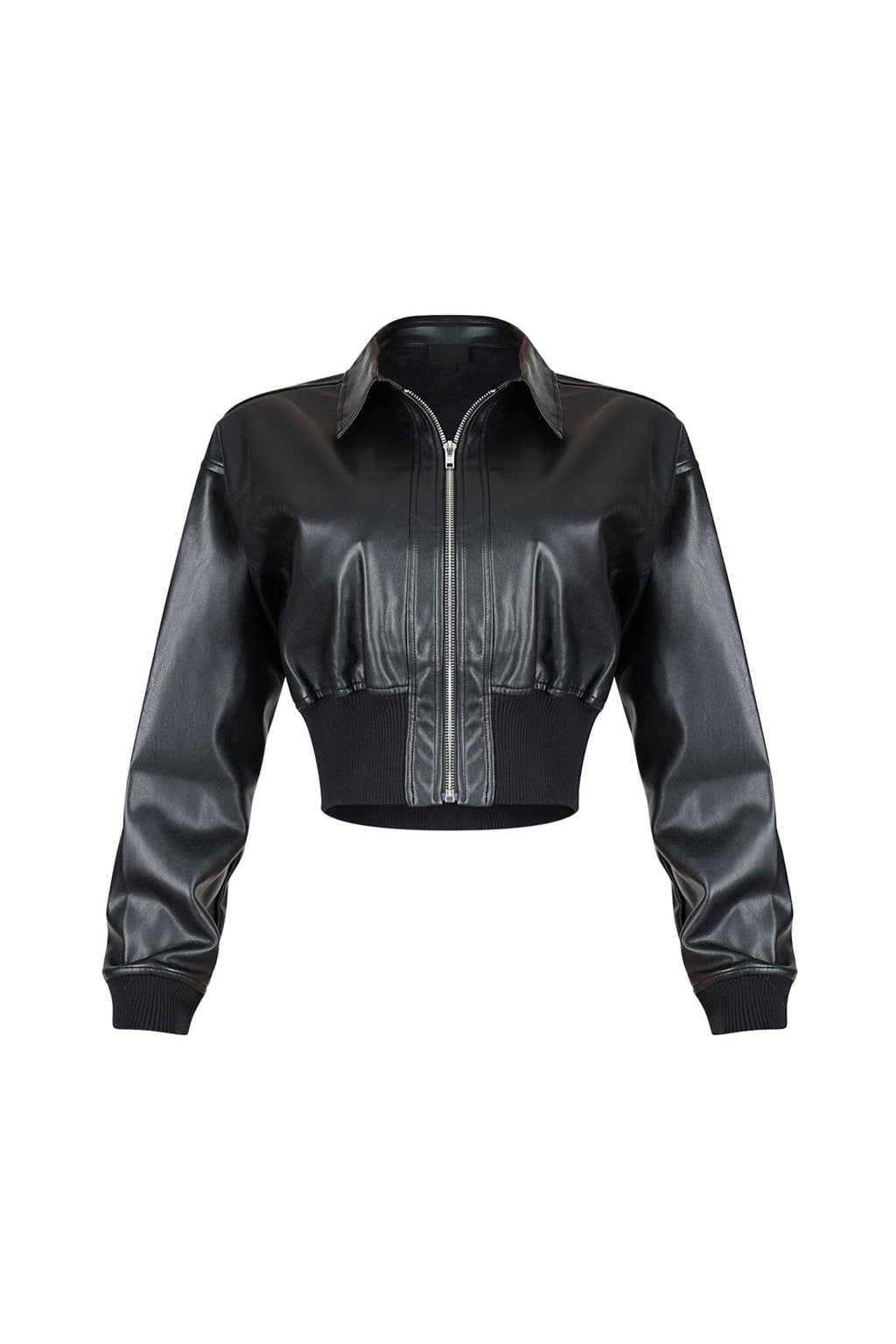 Midnight Rider PU Bomber Jacket
