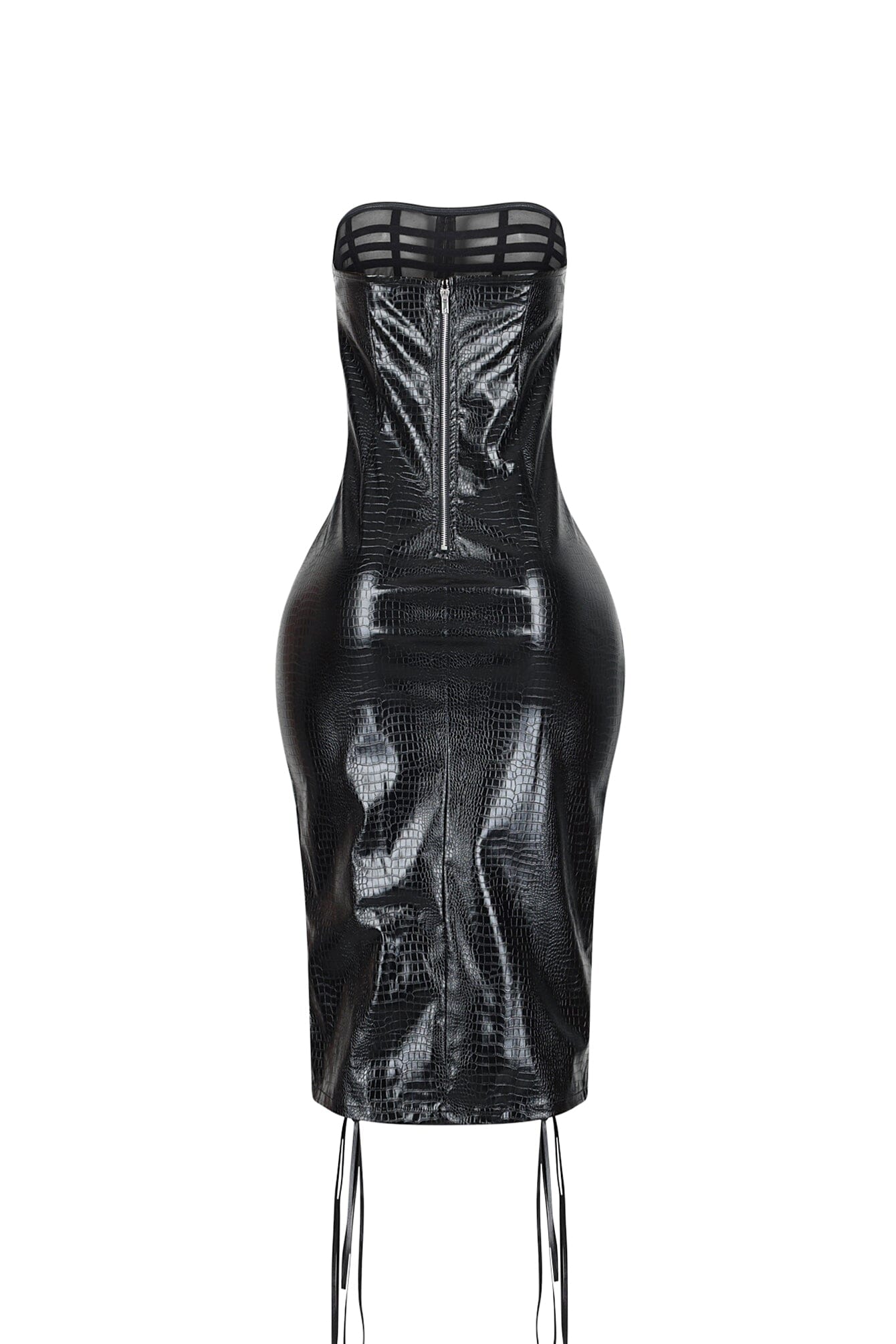 Alexis Lace Up PU Midi Dress