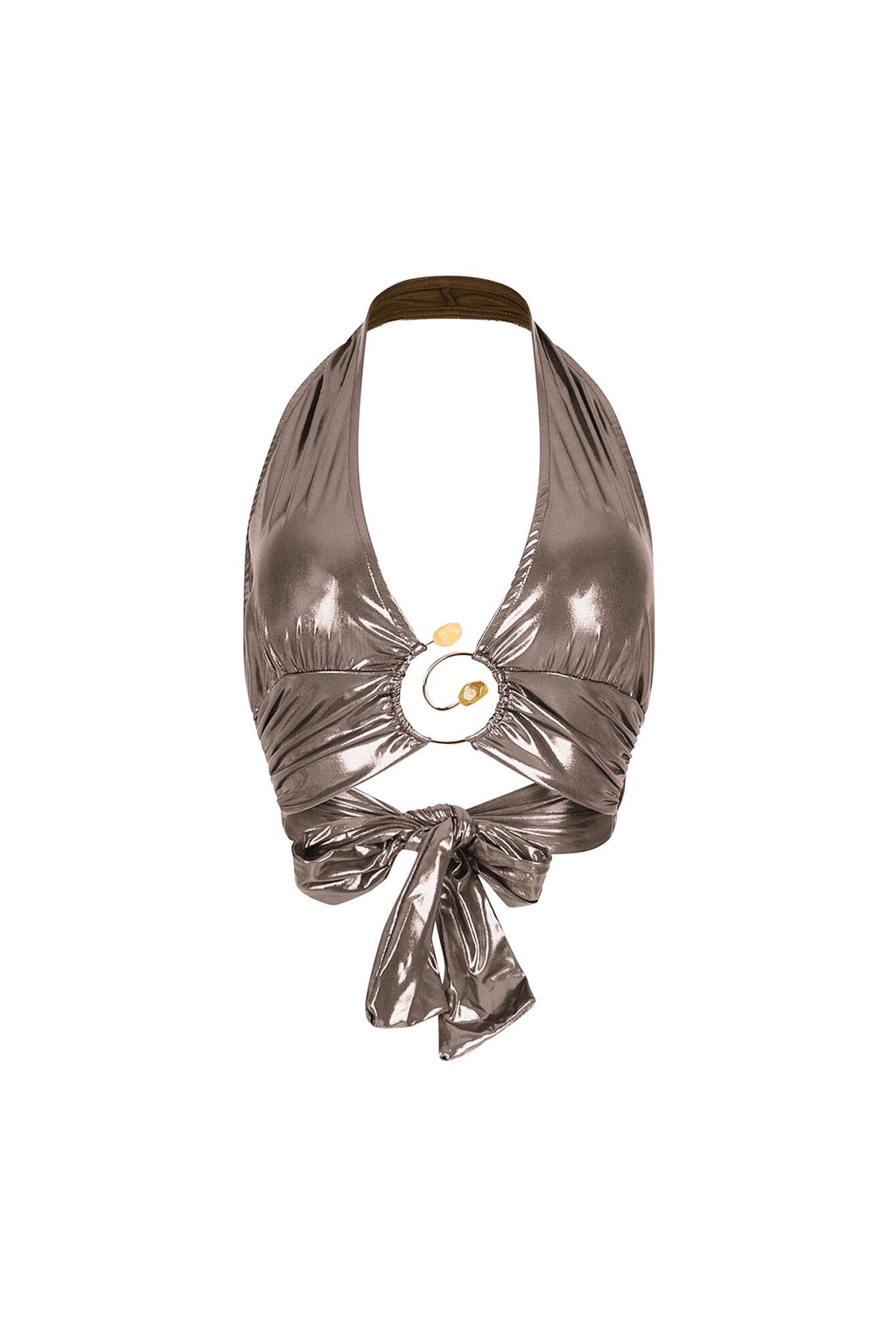 Lustrous Glow Halter Metallic Top
