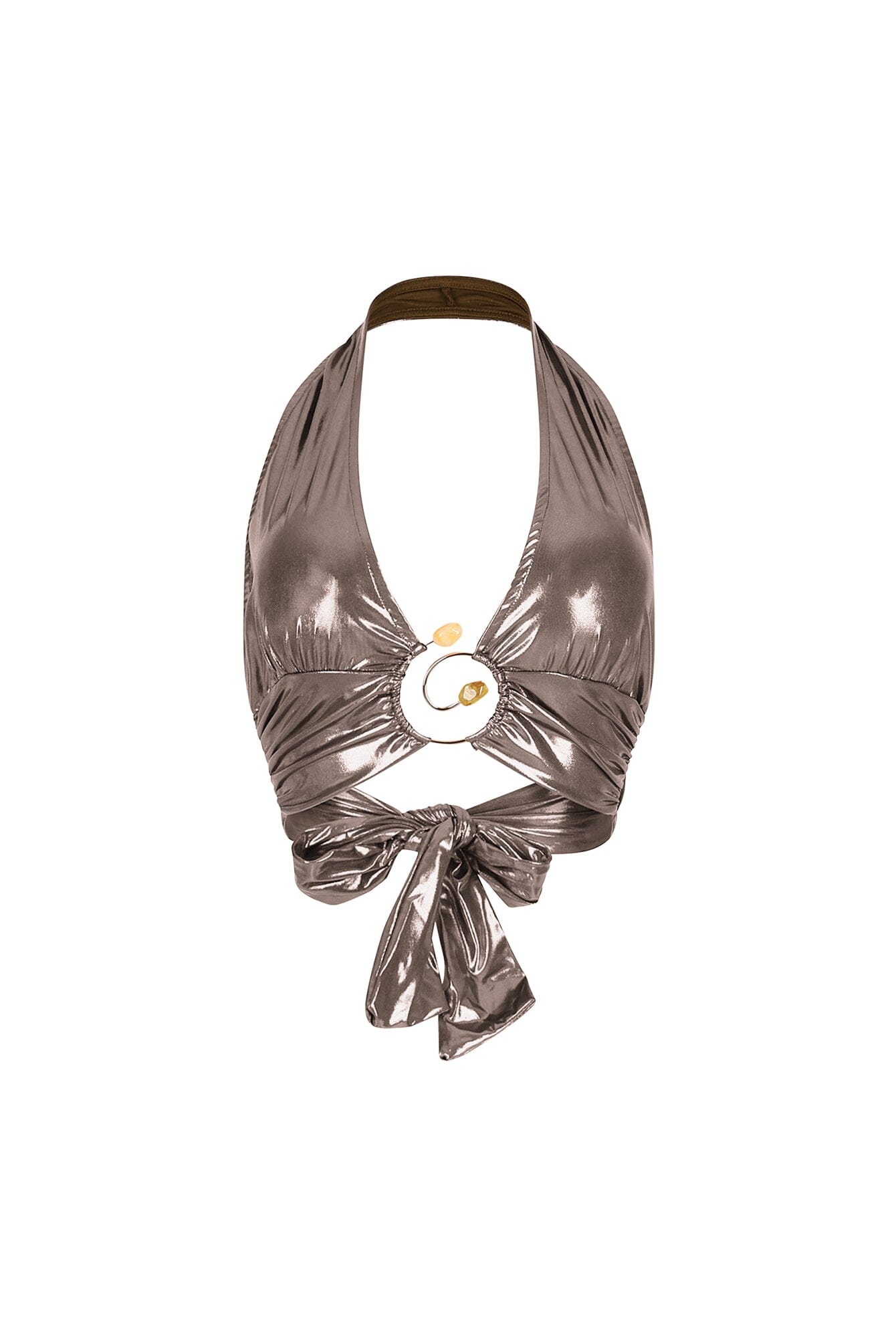 Lustrous Glow Halter Metallic Top