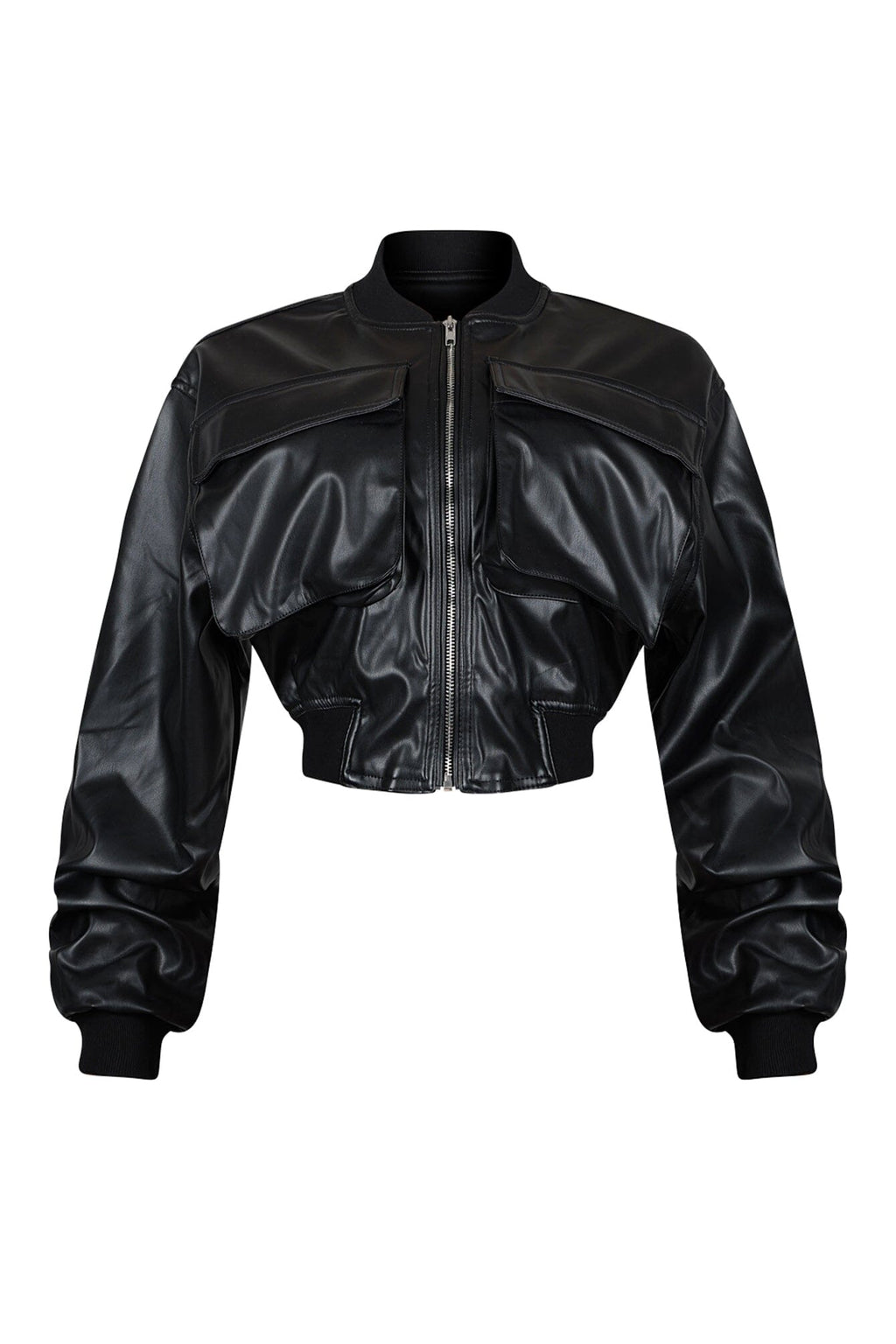 Milan Faux Leather Cargo Jacket