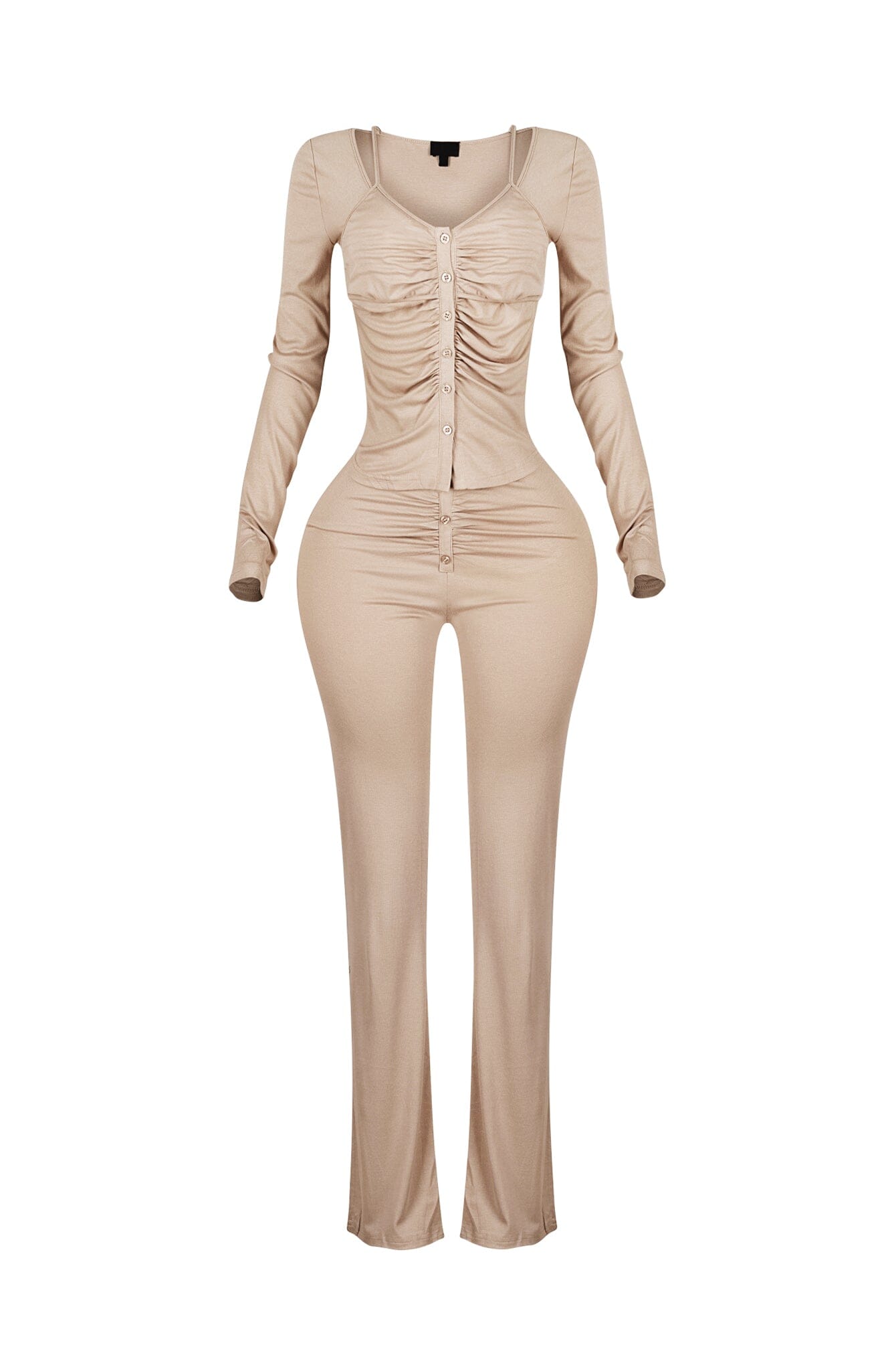 Sunday Drape Soft Henley Top & Pants SET