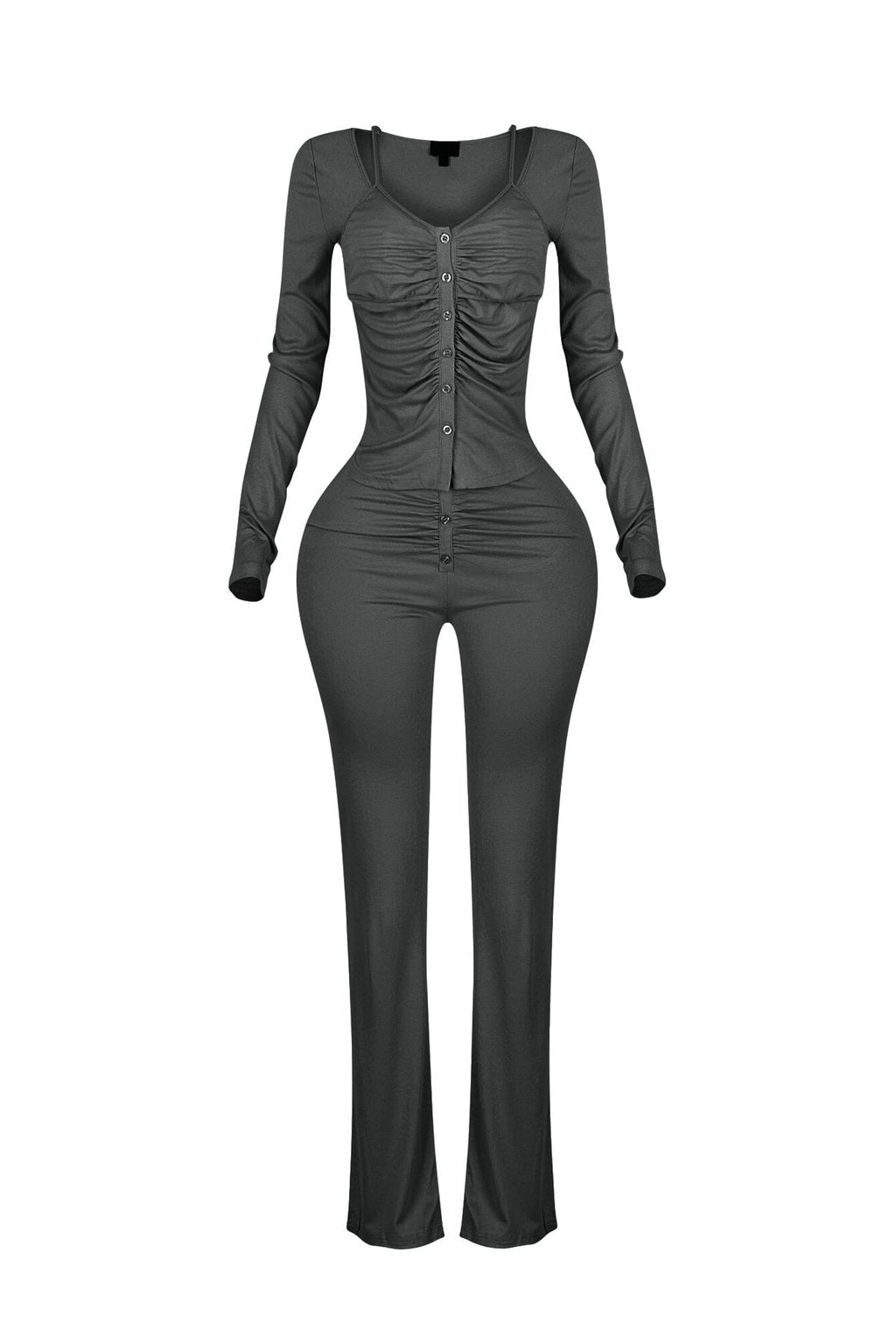 Sunday Drape Soft Henley Top & Pants SET