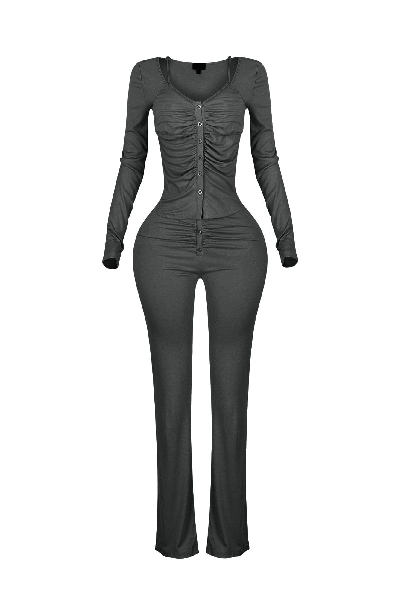 Sunday Drape Soft Henley Top & Pants SET