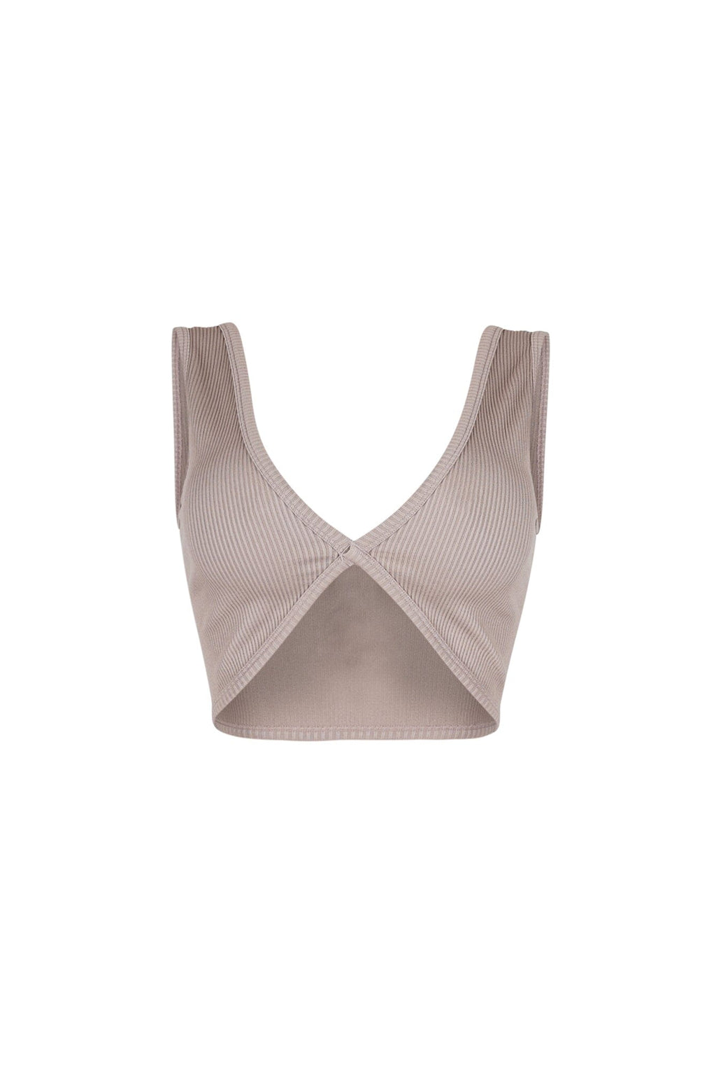 Journee Deep V Ribbed Crop Top