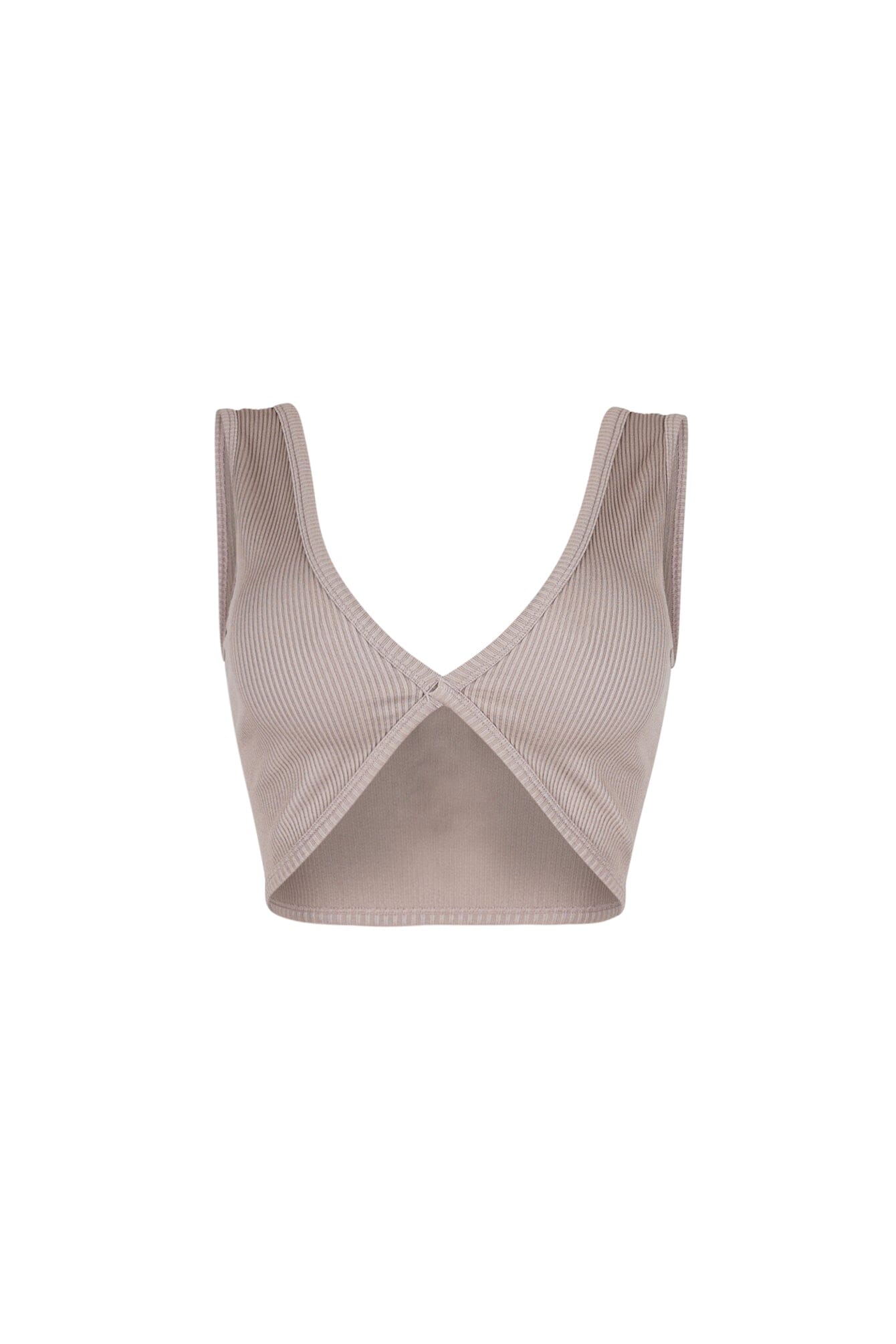 Journee Deep V Ribbed Crop Top