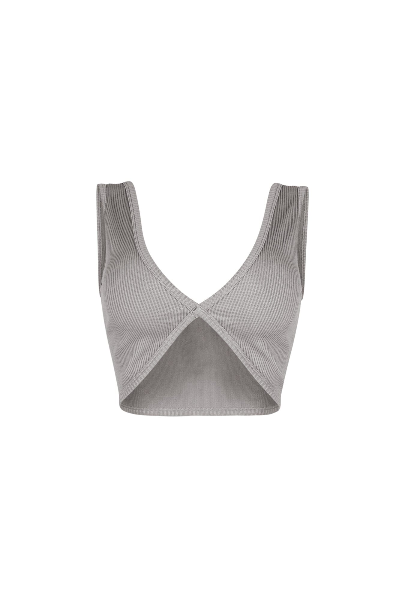 Journee Deep V Ribbed Crop Top