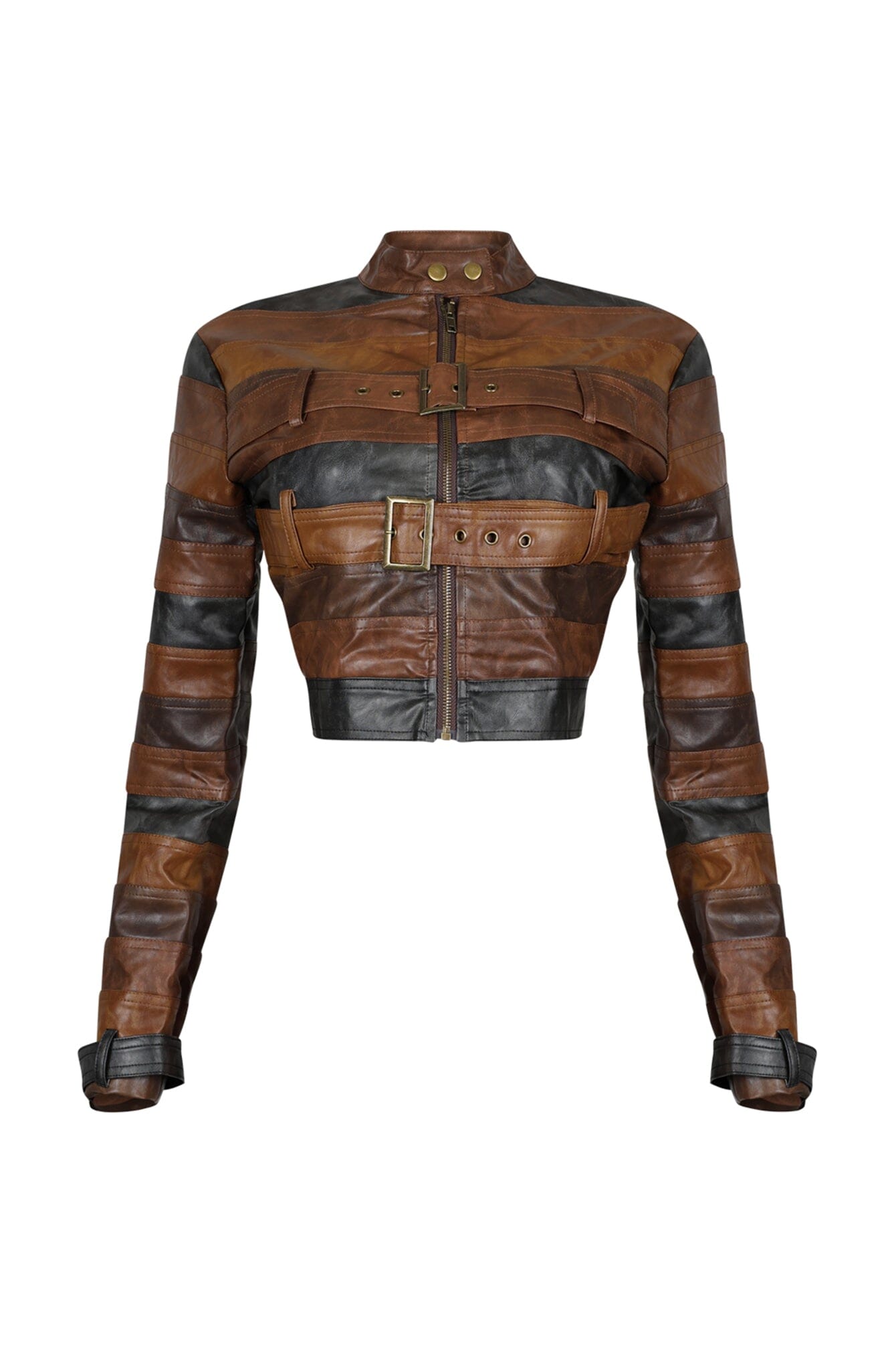 Savanna PU Color Block Jacket