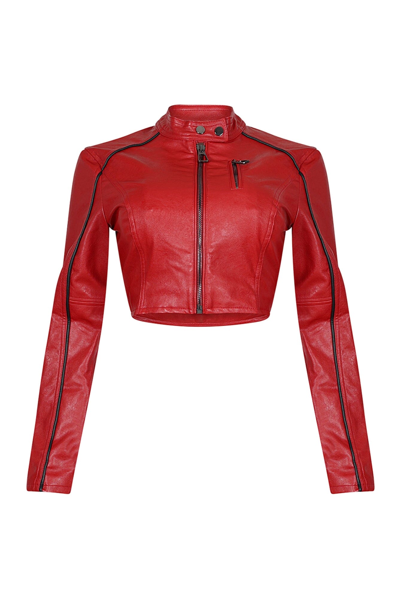 Fall For You PU Crop Jacket