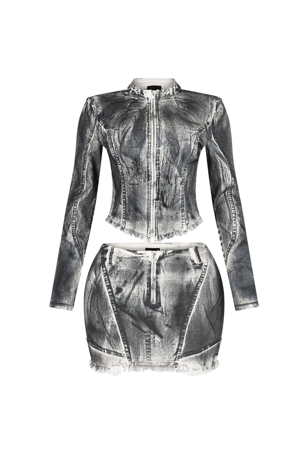 Urban Pop Air Brushed Zip Up Top & Skirt Set