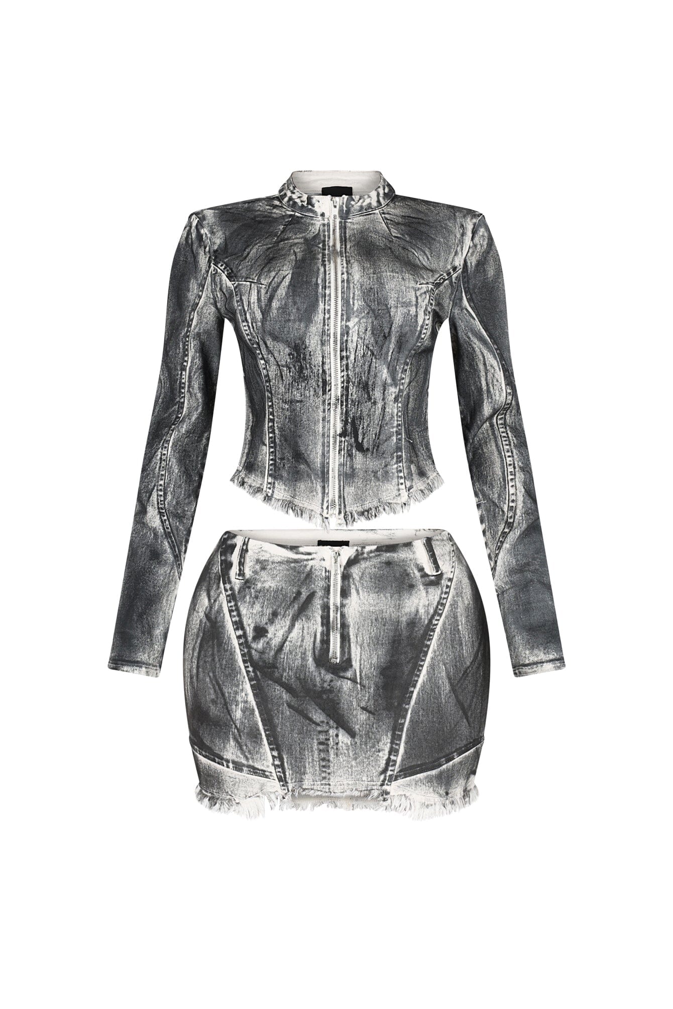 Urban Pop Air Brushed Zip Up Top & Skirt Set