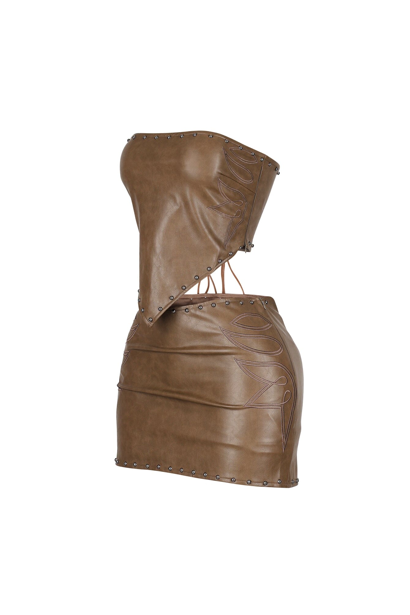 Rebel Heart Leather Top & Skirt SET