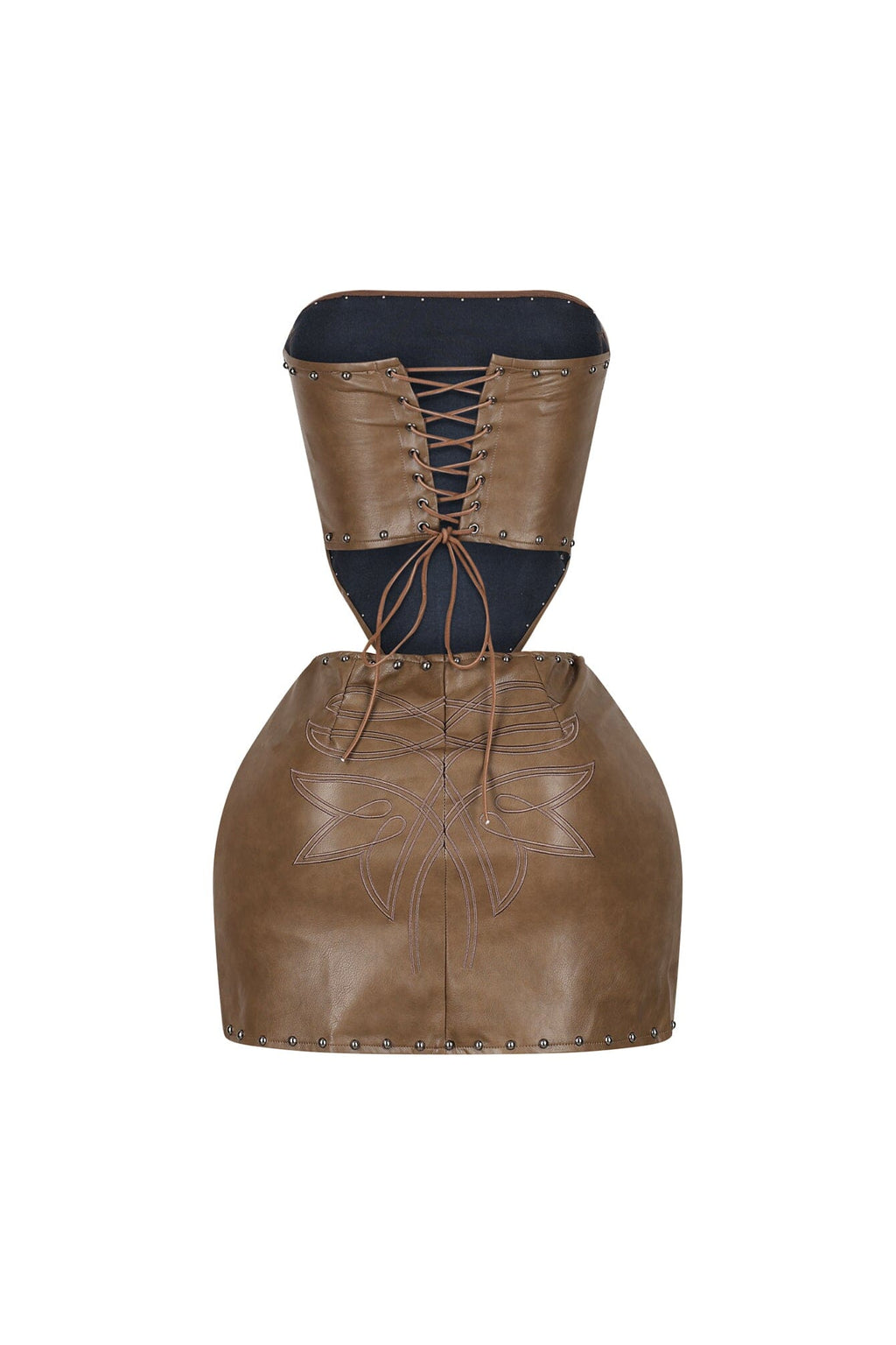 Rebel Heart Leather Top & Skirt SET