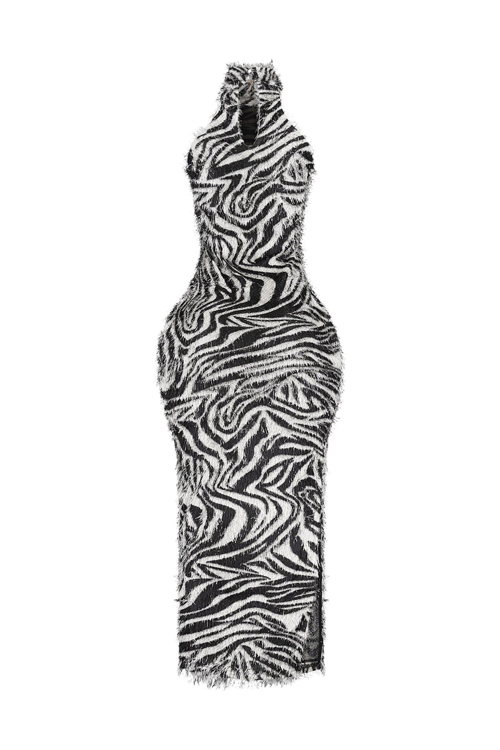 Frayed Grace Zebra Maxi Dress