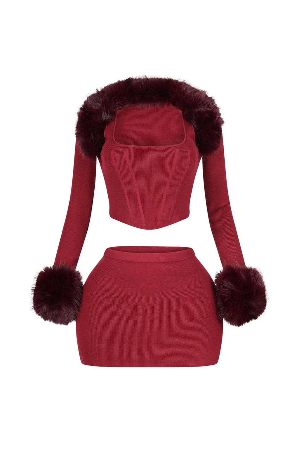 Dakota Fur Trim Knit 3 Piece SET