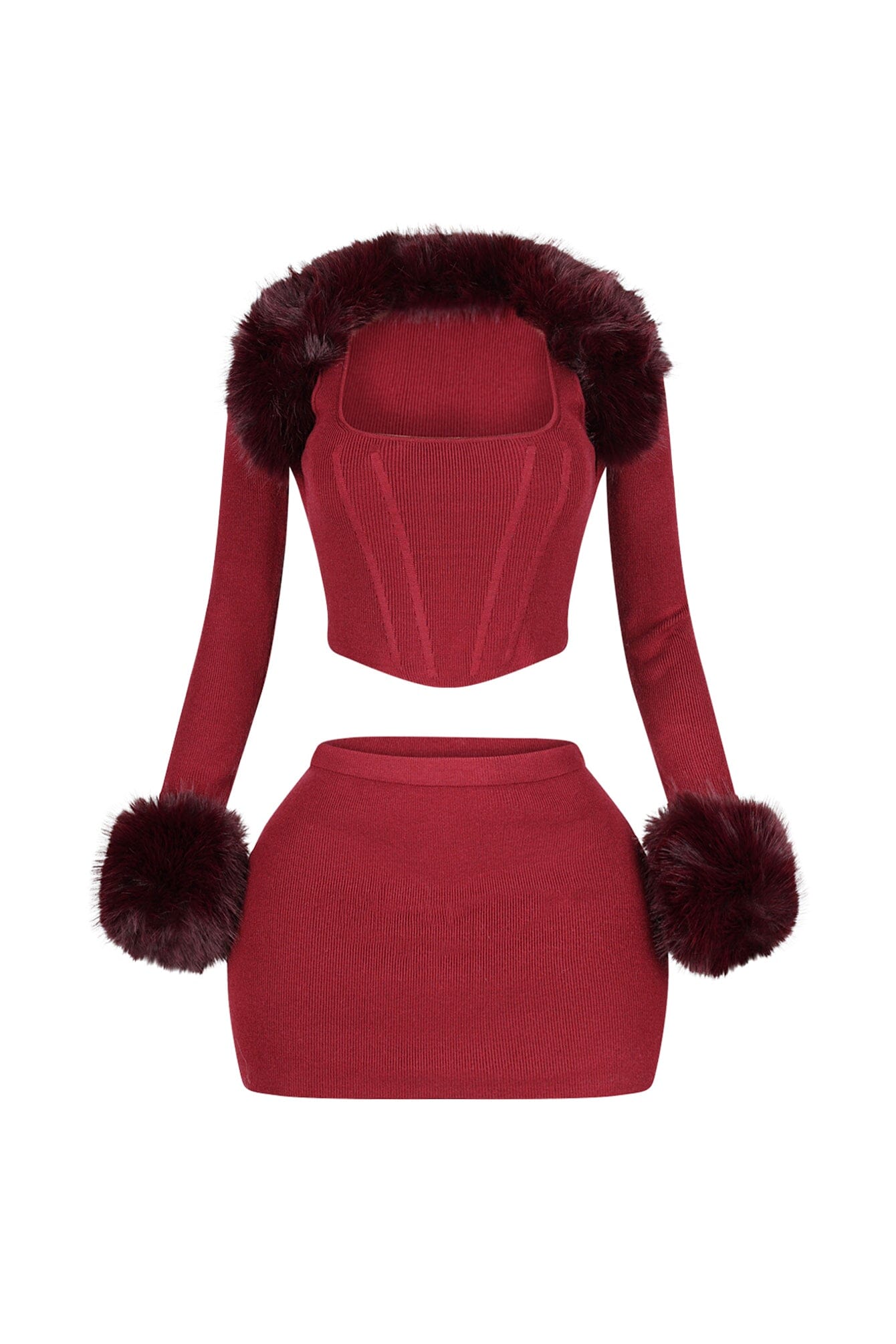 Dakota Fur Trim Knit 3 Piece SET