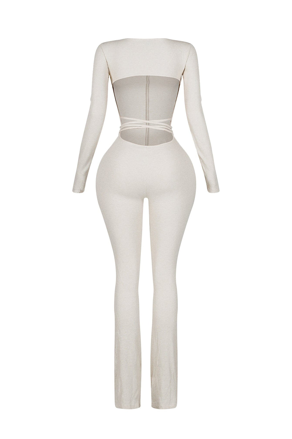 Boerne Ribbed Knit Long Sleeve Jumpsuit