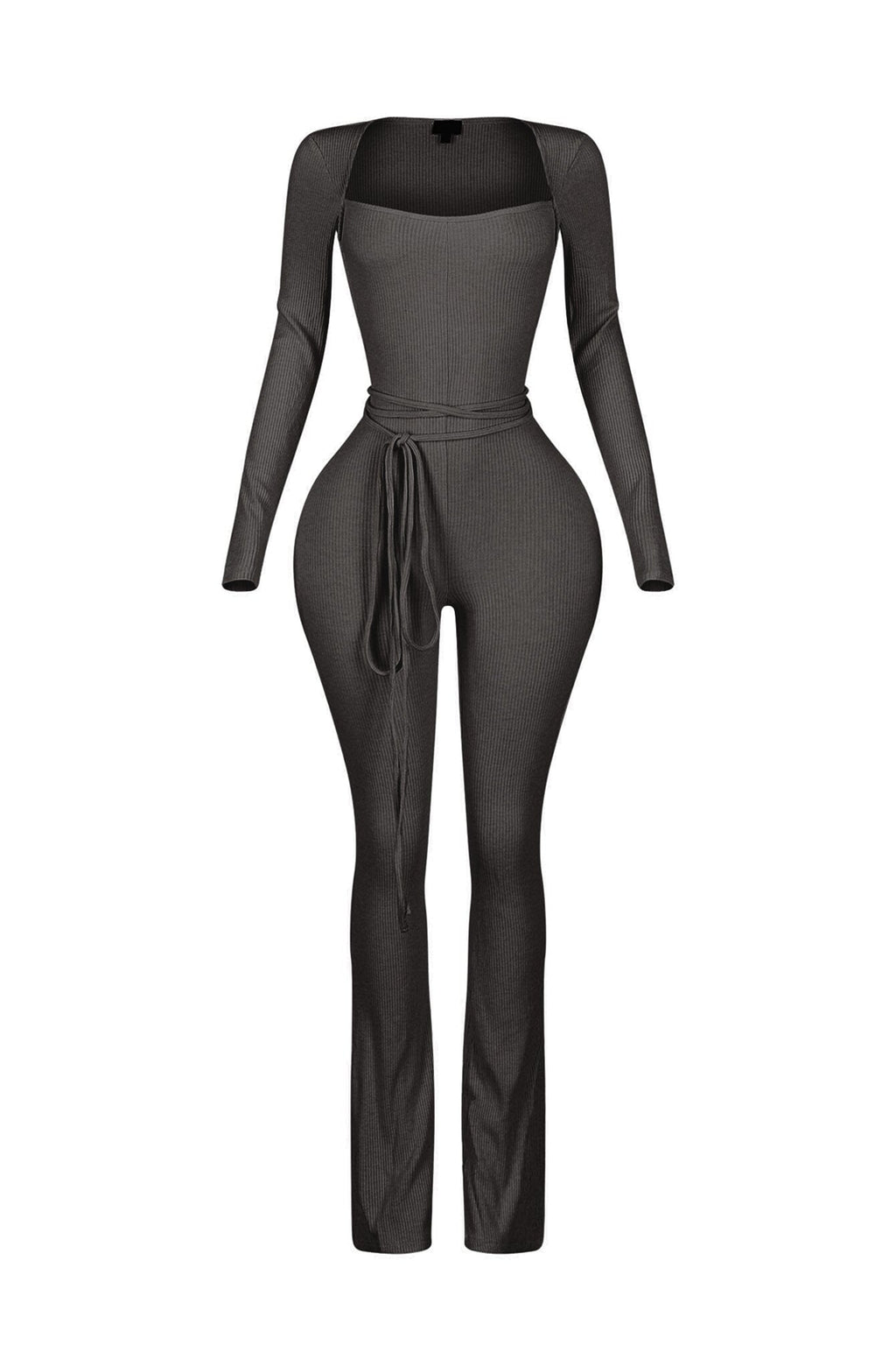 Boerne Ribbed Knit Long Sleeve Jumpsuit