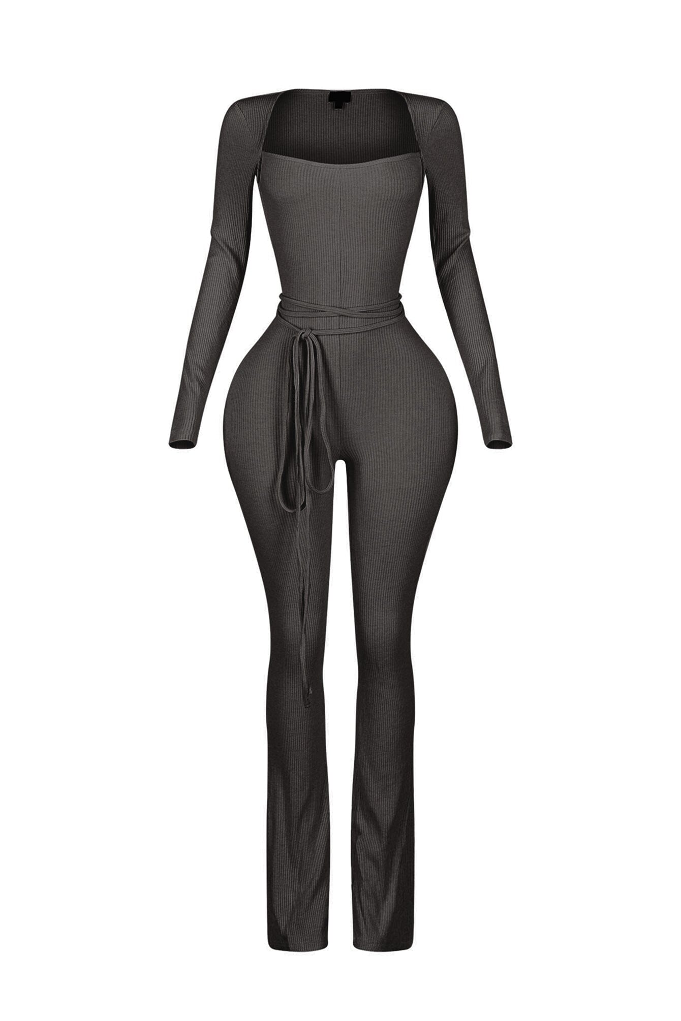 Boerne Ribbed Knit Long Sleeve Jumpsuit