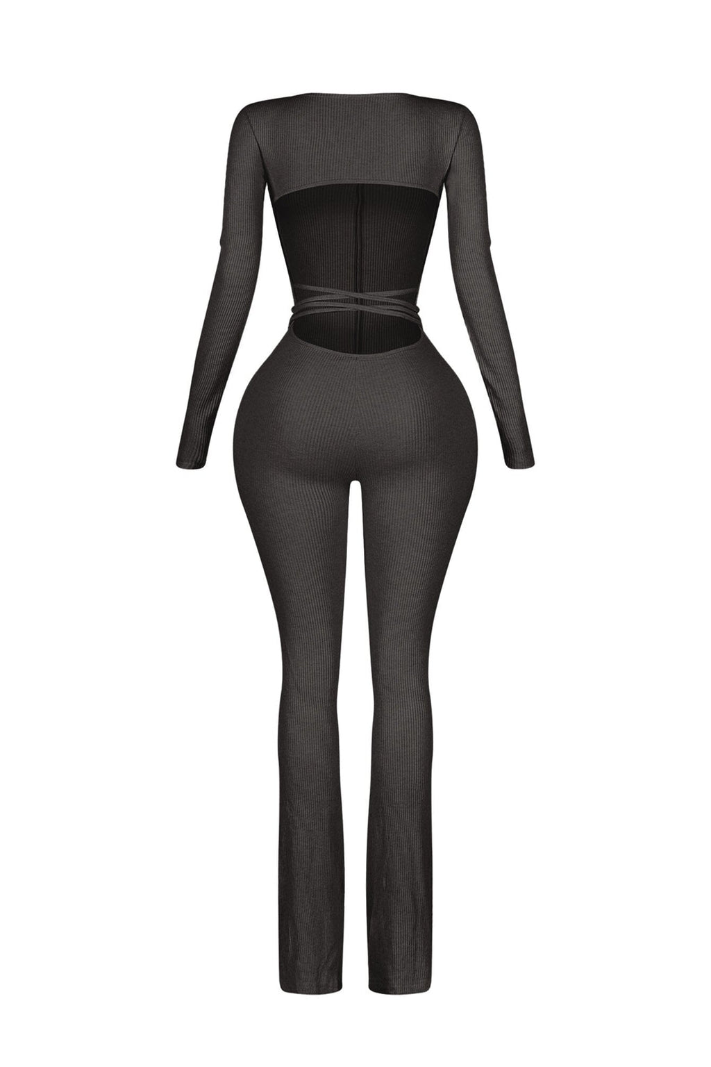 Boerne Ribbed Knit Long Sleeve Jumpsuit