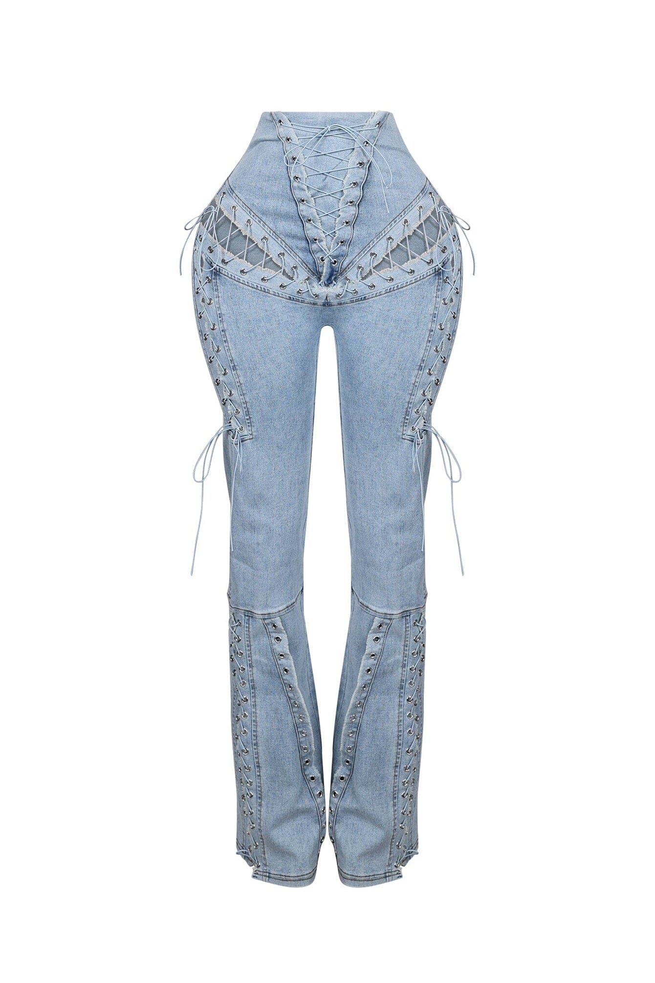 Marise High Waist Lace Up Jeans
