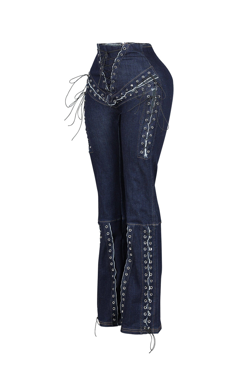 Marise High Waist Lace Up Jeans