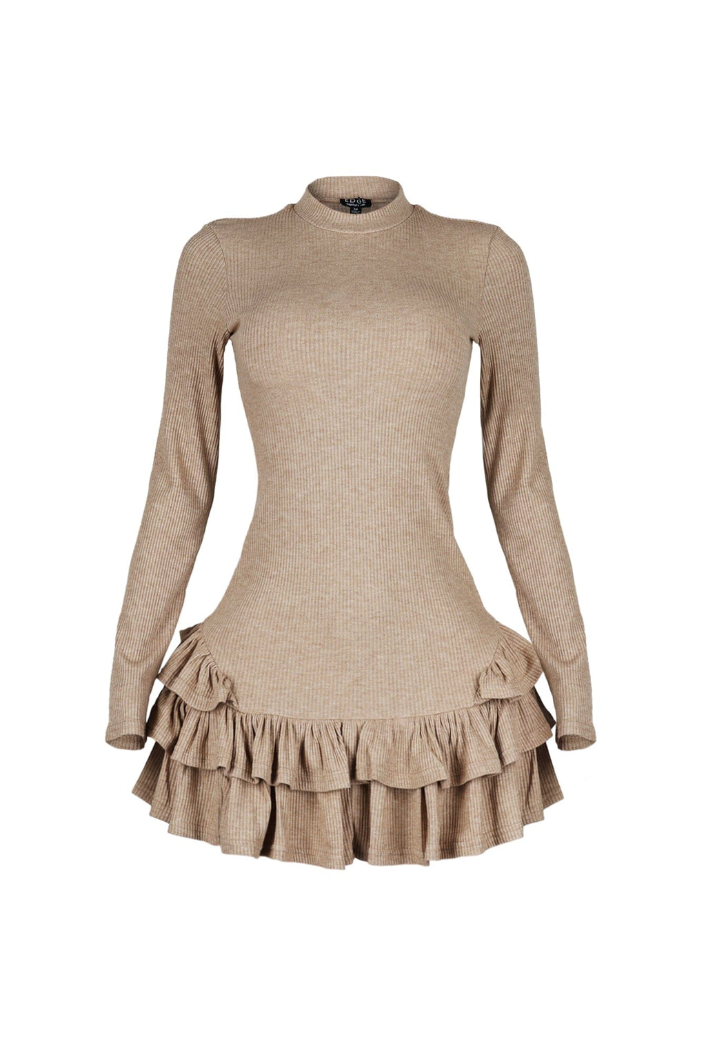 Chilly Day Long Sleeve Ruffle Mini Dress