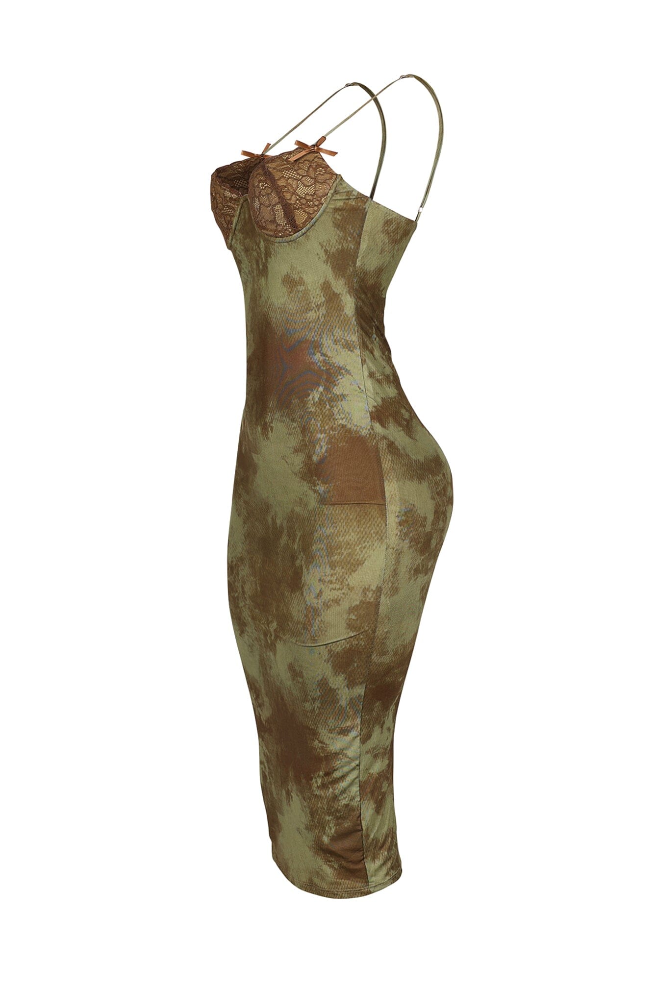 Be My Next Mesh Wire Bust Midi Dress