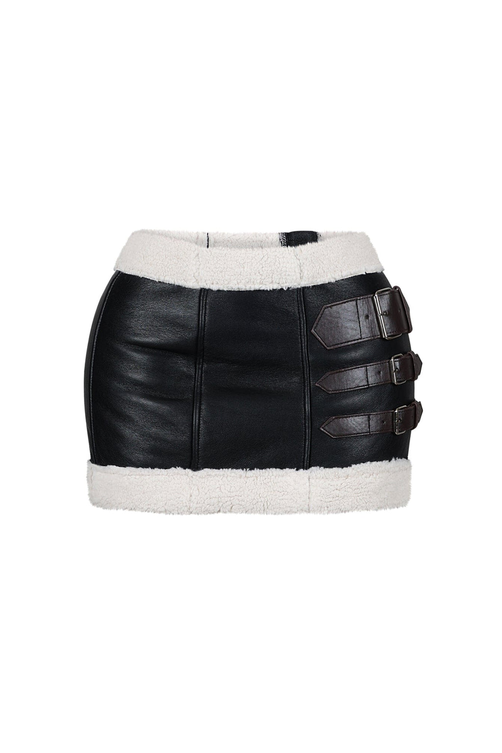 Victoria Faux Leather Belted Mini Skirt