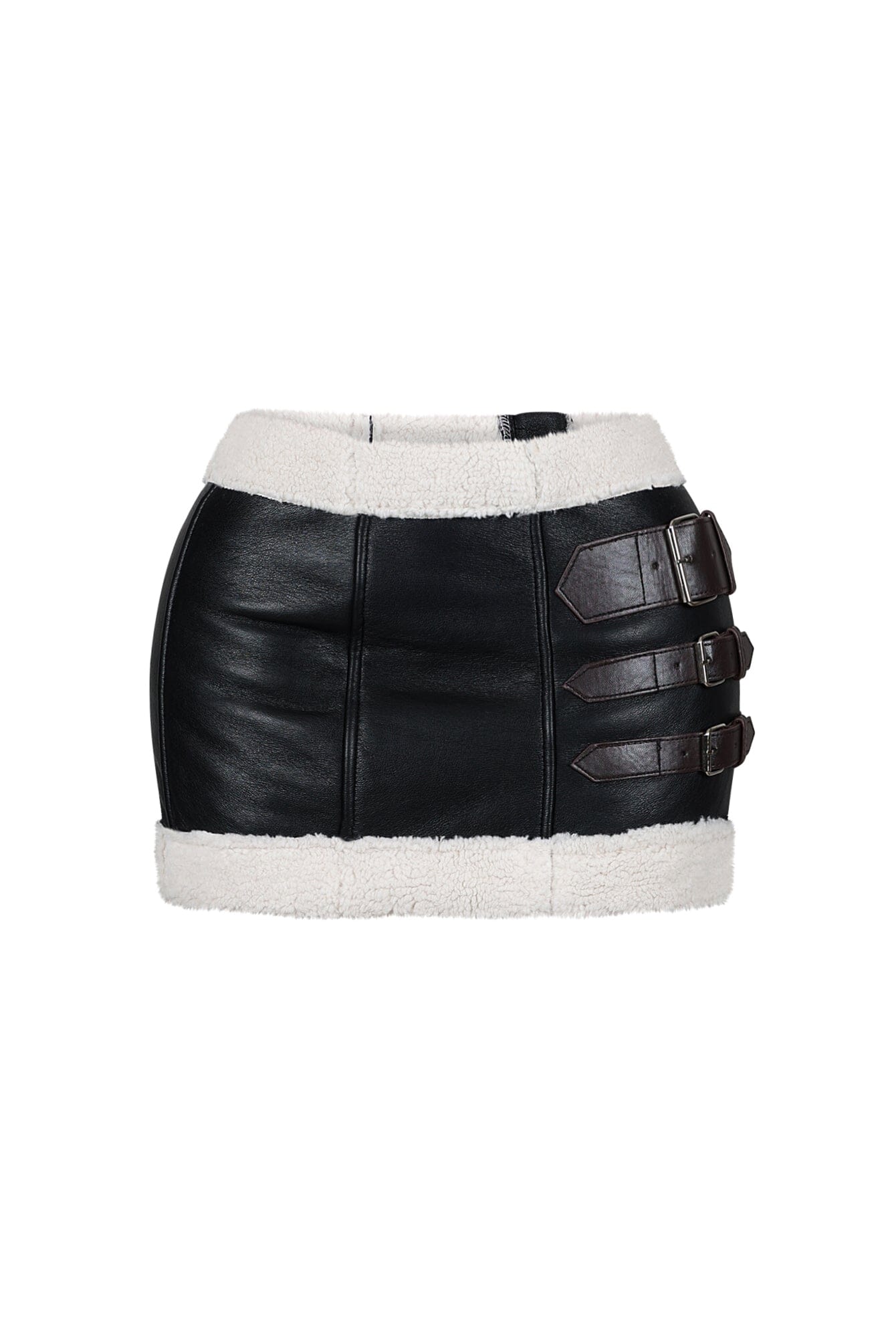 Victoria Faux Leather Belted Mini Skirt