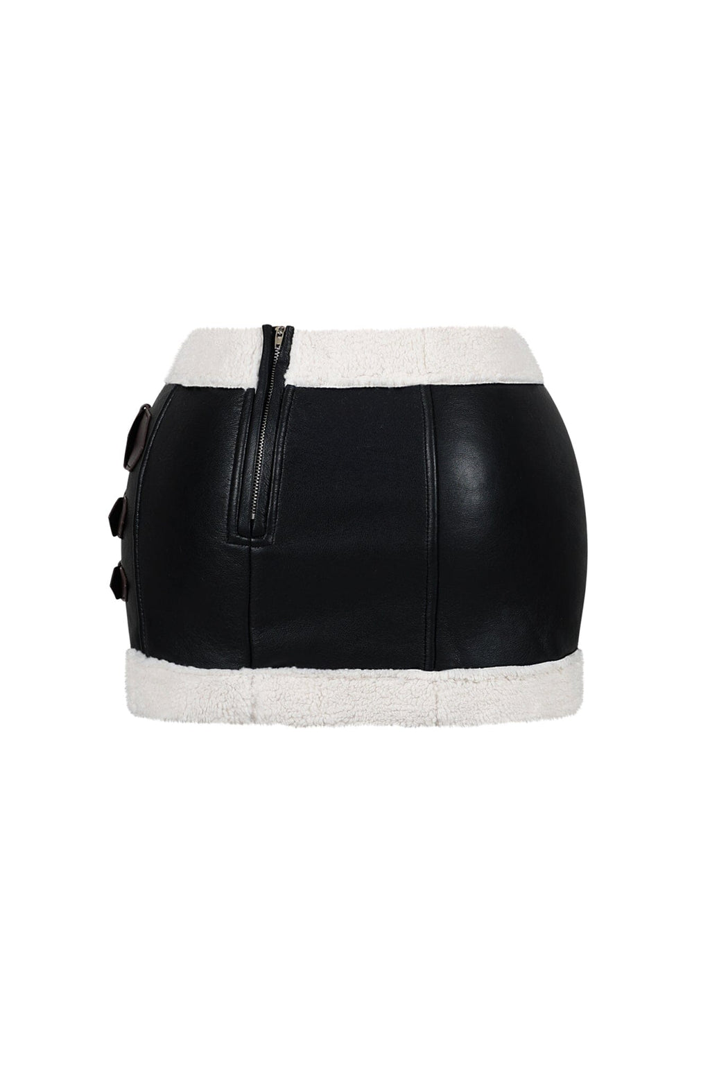 Victoria Faux Leather Belted Mini Skirt