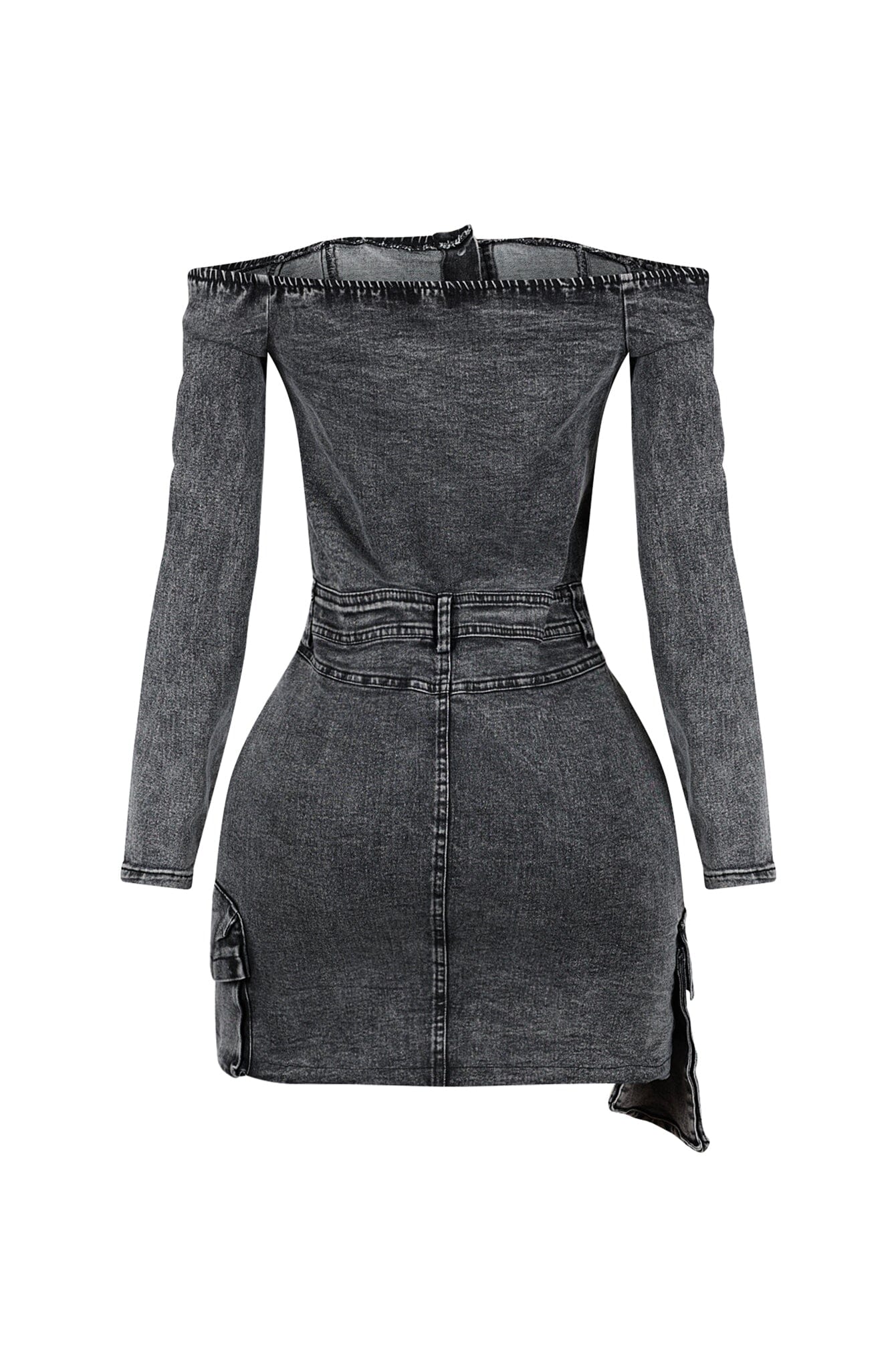 Valencia Off Shoulder Denim Midi Dress