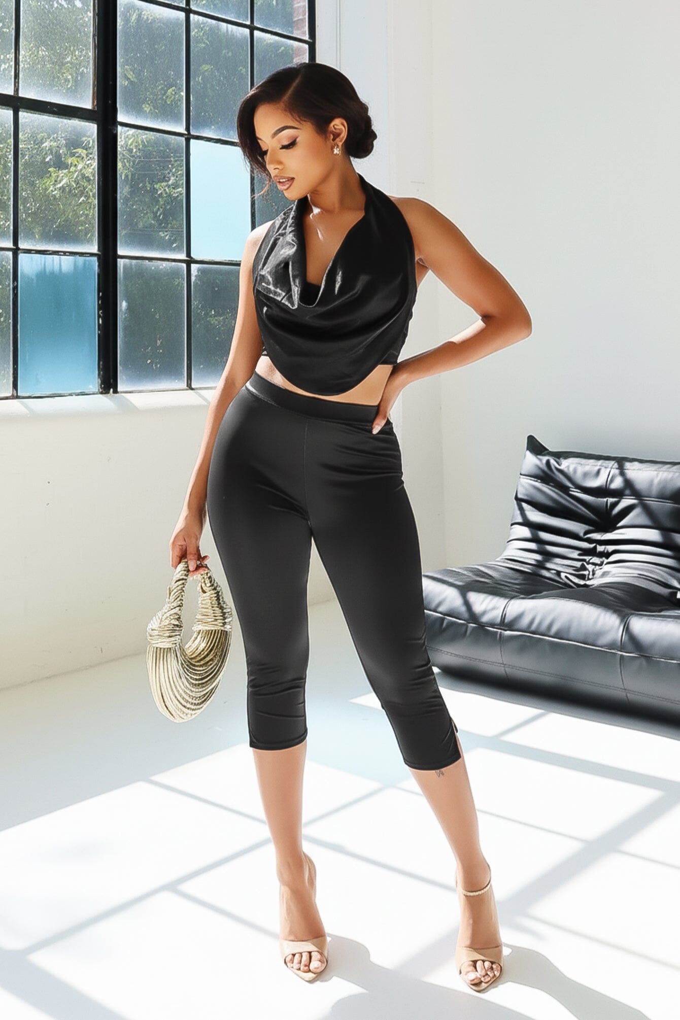 Liquid Glimmer Halter & Capri SET